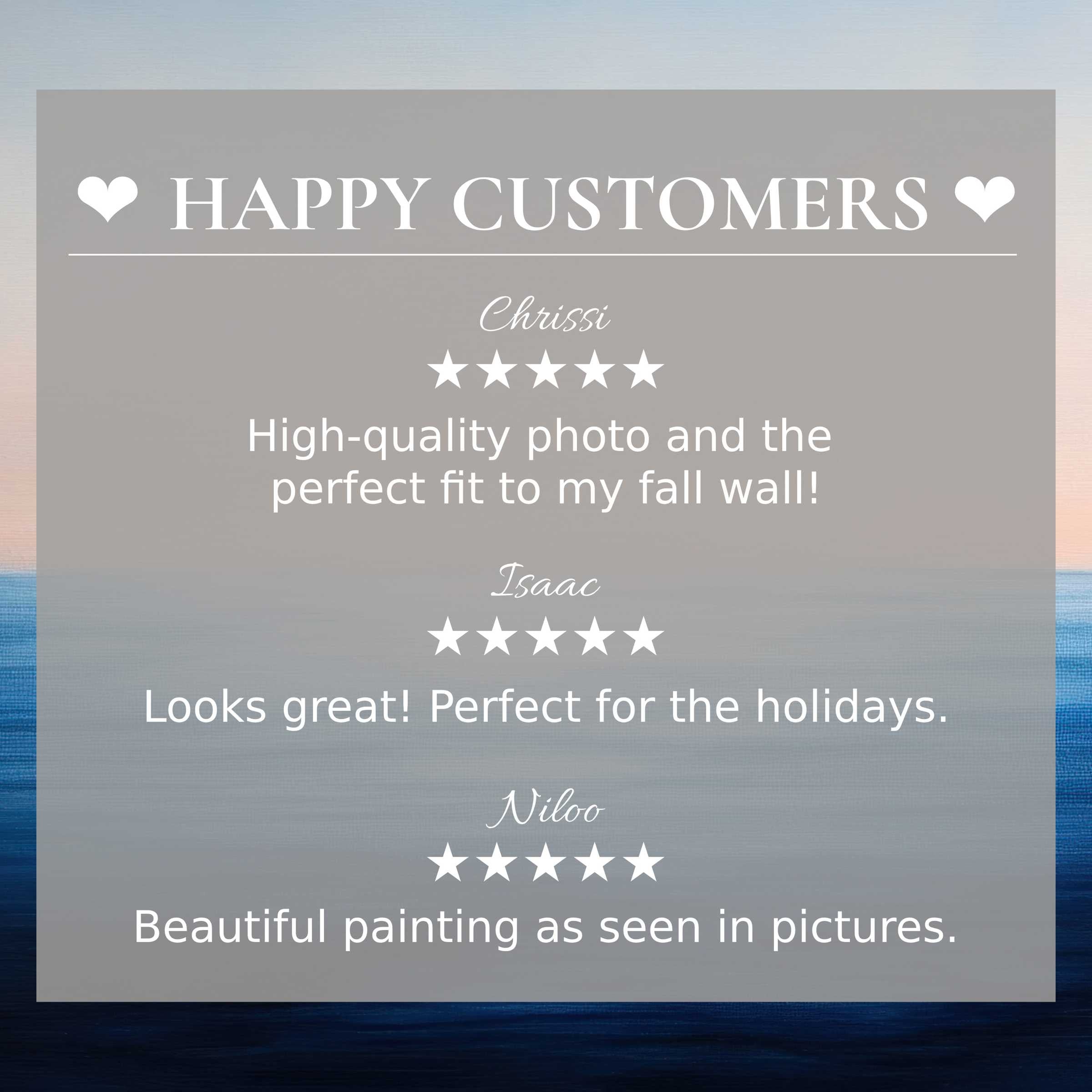 Happy customer reviews highlight trust and style with modern art for Frame TV in abstract sunset tones