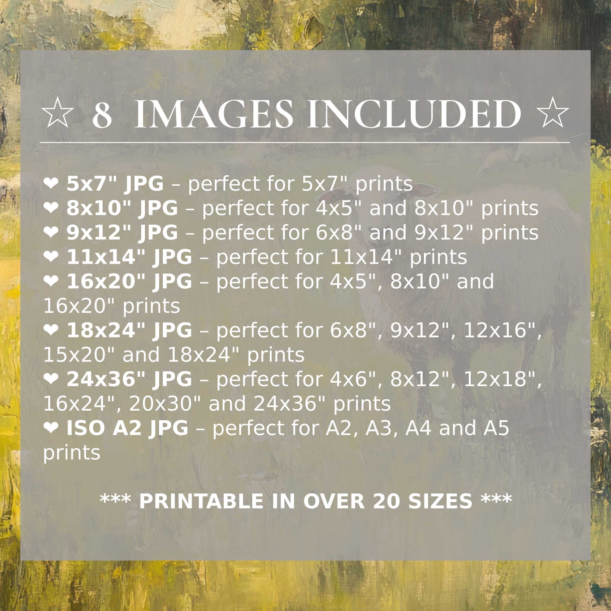Radiant vintage digital print with warm golds and deep greens, offered in 8 high-quality sizes to elevate modern interiors