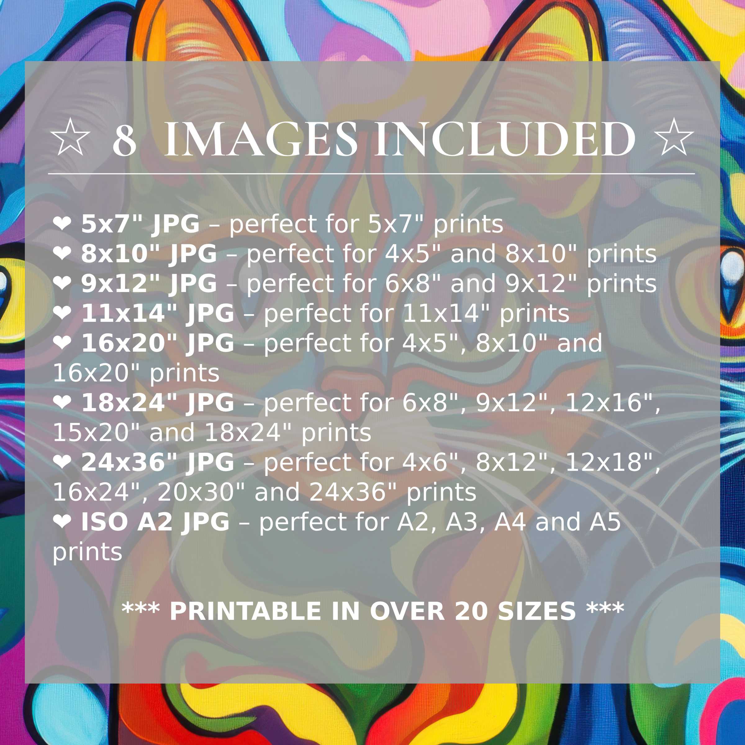 Radiant pop art digital print in vivid blues, yellows, and pinks, offered in 8 high-quality sizes for effortless luxury and versatile modern interiors