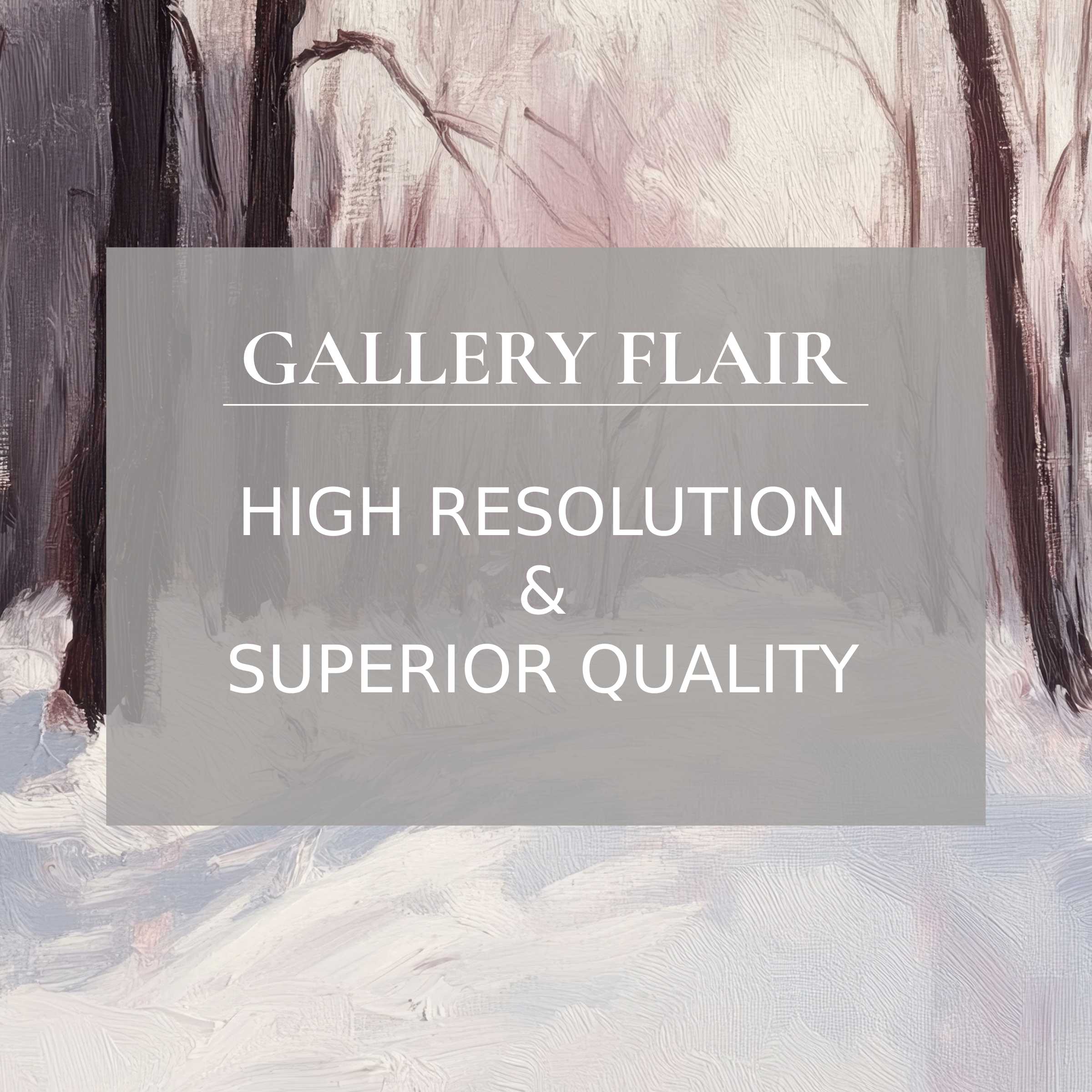 Winter printable art capturing a serene snowy forest scene with refined brushwork and premium texture, elevating modern interiors