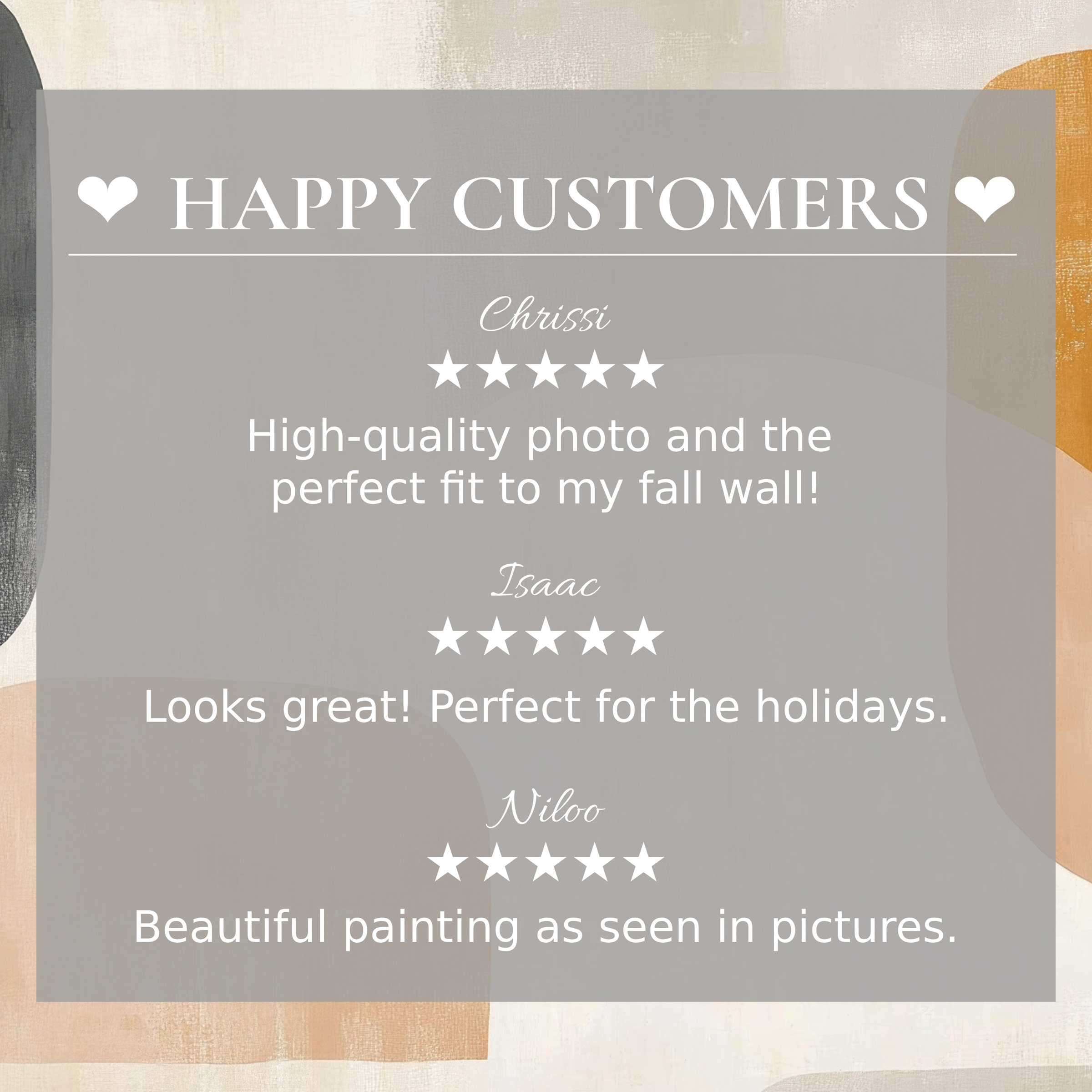 Abstract art for Frame TV with muted earth tones; happy customer reviews build trust and highlight elegant design