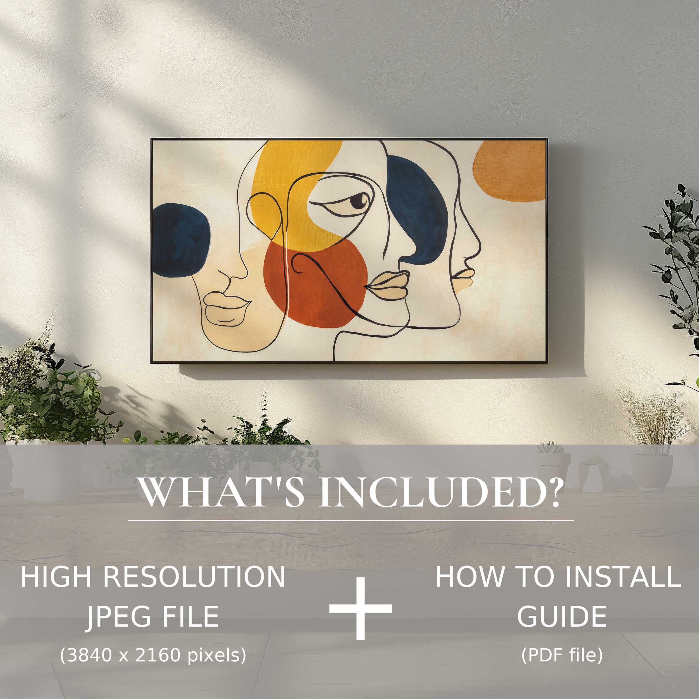 Elegant minimalist digital TV art download enhances your space with easy digital use and modern abstract beauty