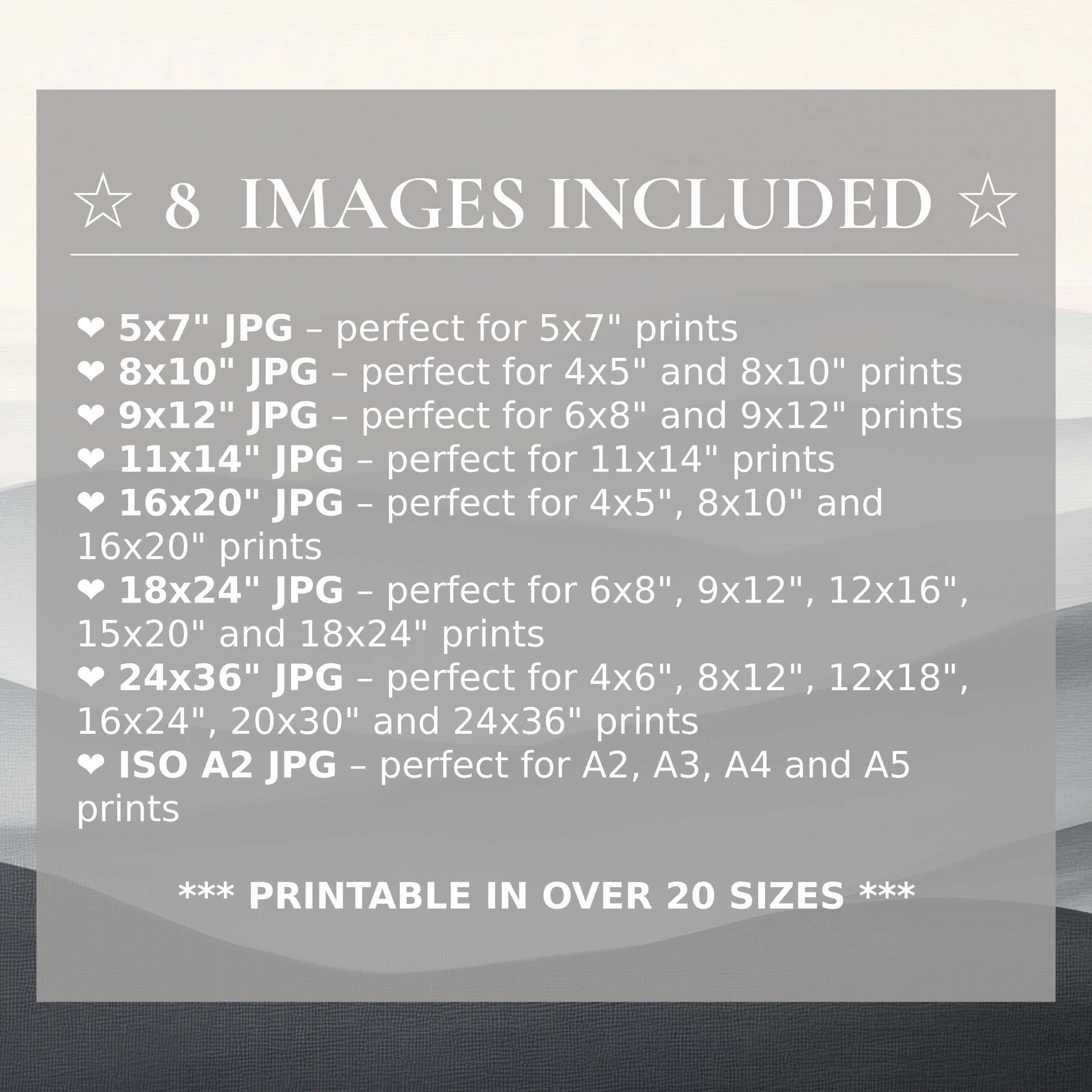 Neutral digital print exuding calming beige and gray tones, included in 8 high-quality sizes to refine modern interiors with versatile elegance