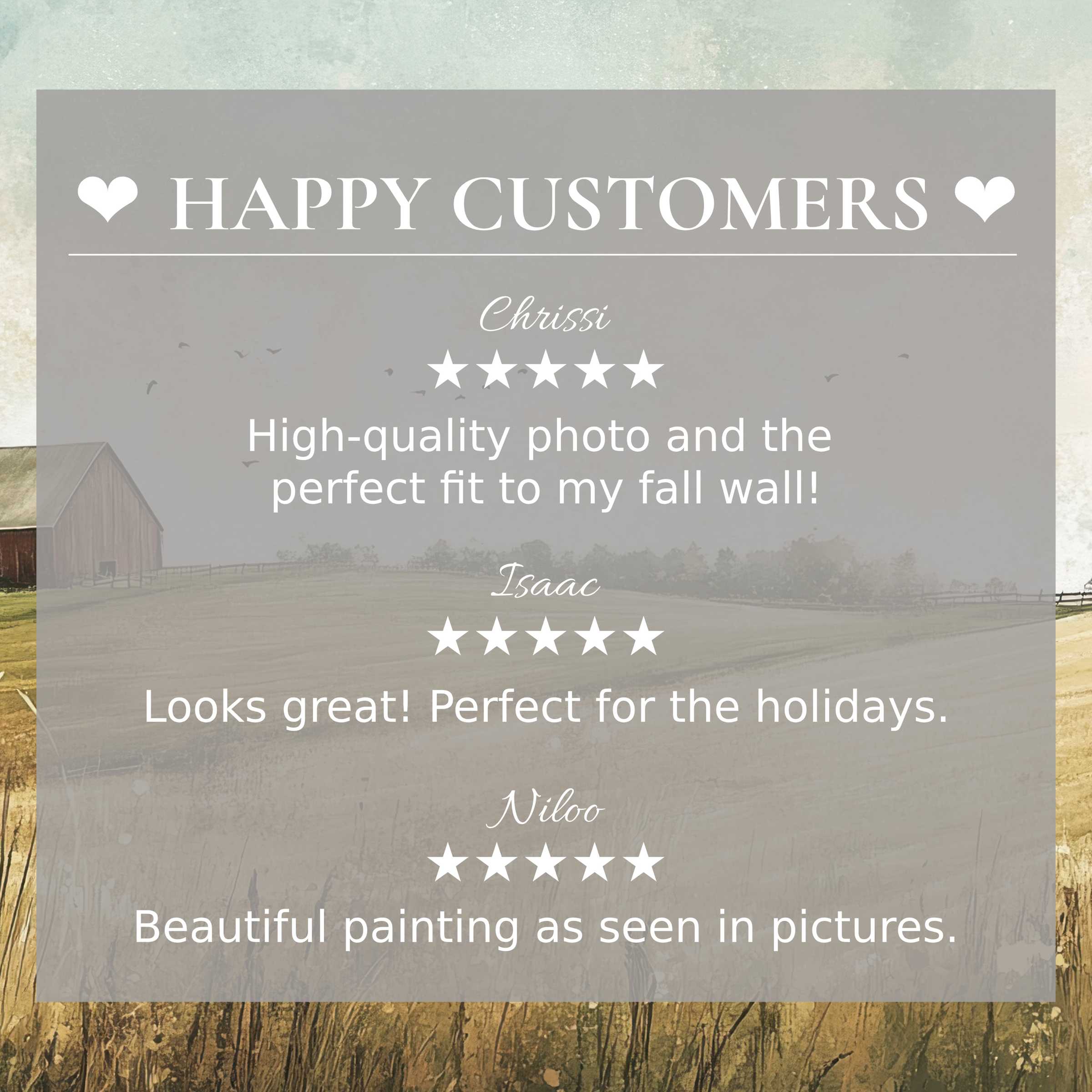 Landscape art for Frame TV with abstract countryside hues, showcasing reviews that inspire trust and a happy customer base