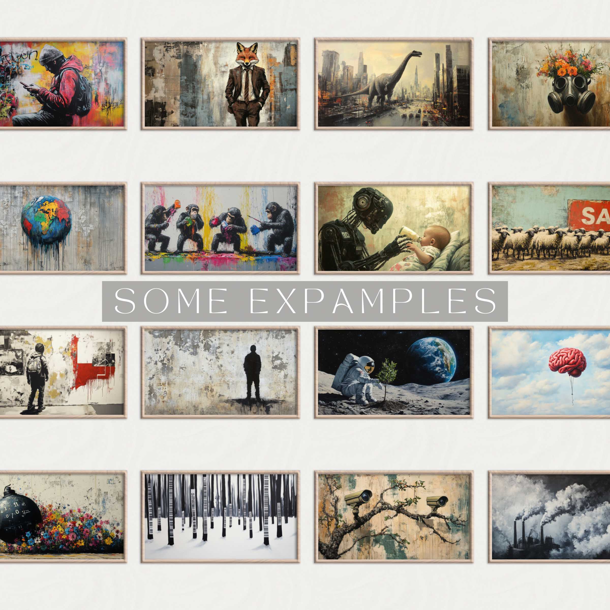 Street Art Frame TV Art collection showcasing thought-provoking, contemporary urban-inspired designs for refined living spaces