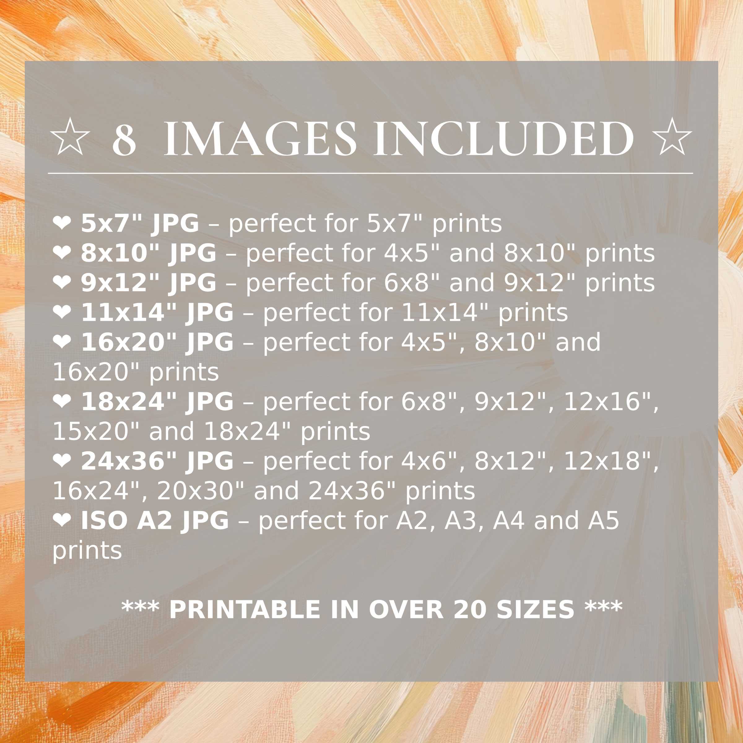 Radiant boho digital print in warm earth tones and soft blues, elevating modern interiors with style; includes 8 high-quality sizes