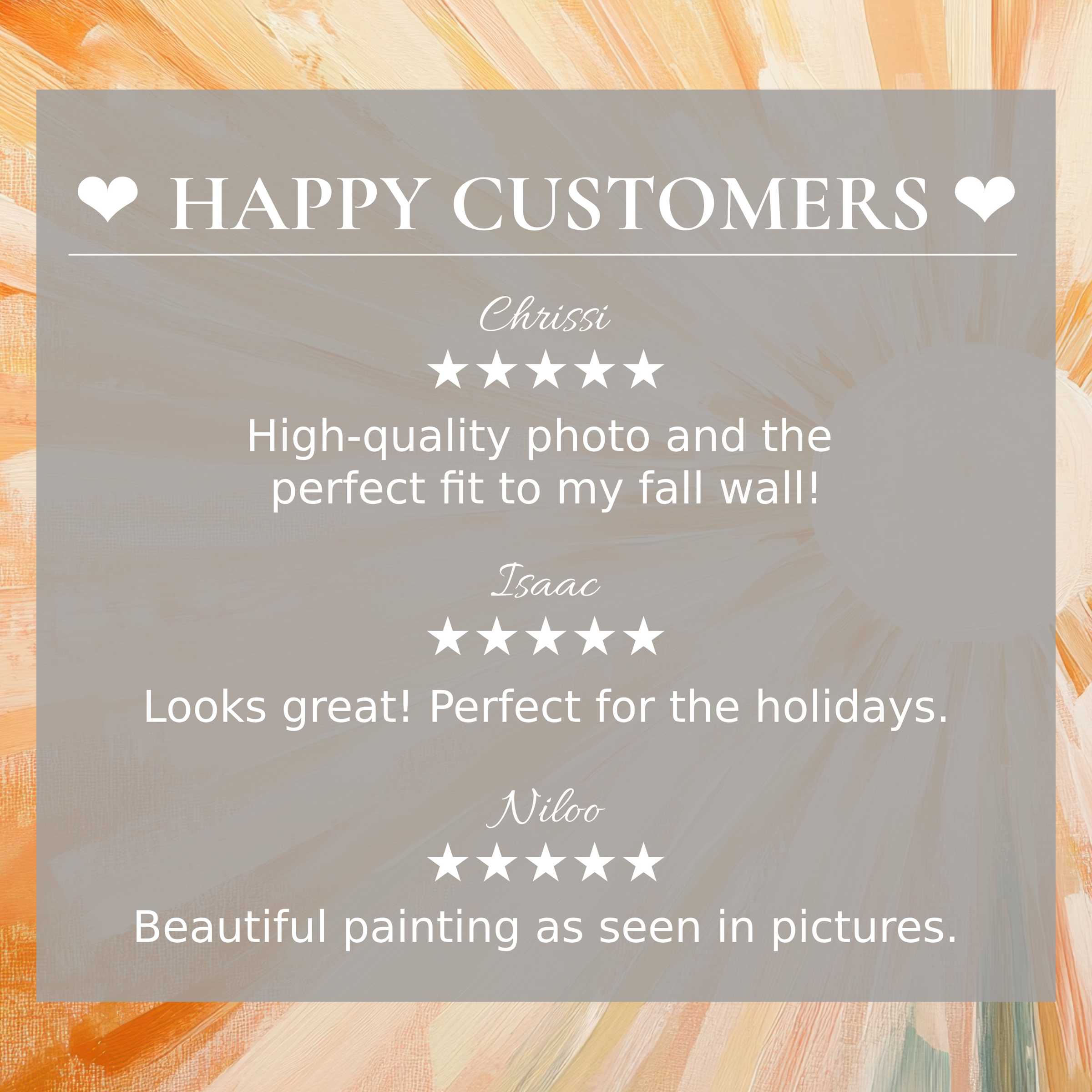 Boho art for Frame TV with abstract warm tones; happy customer reviews build trust and highlight elegant design