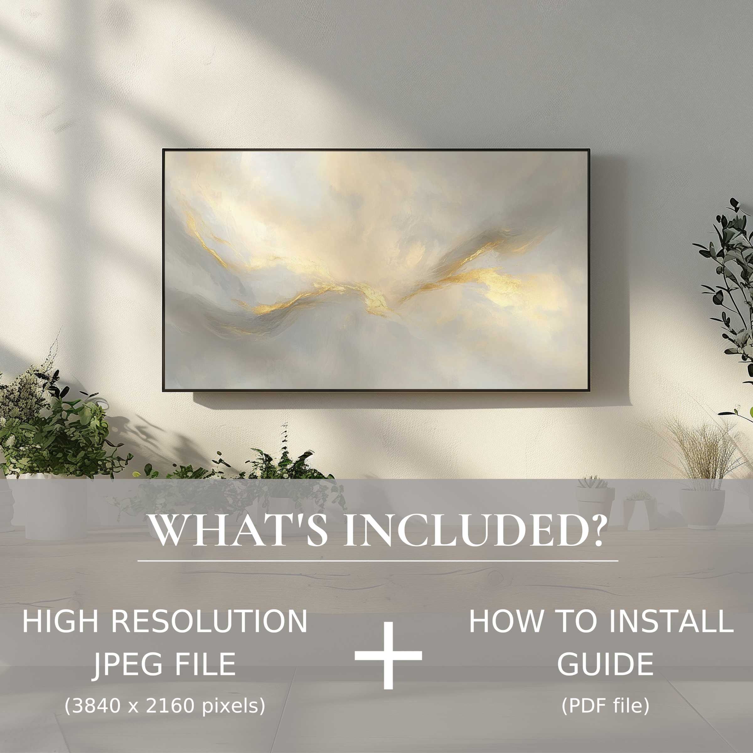 Elegant abstract digital TV art download enhances modern spaces with effortless digital use and refined, serene style