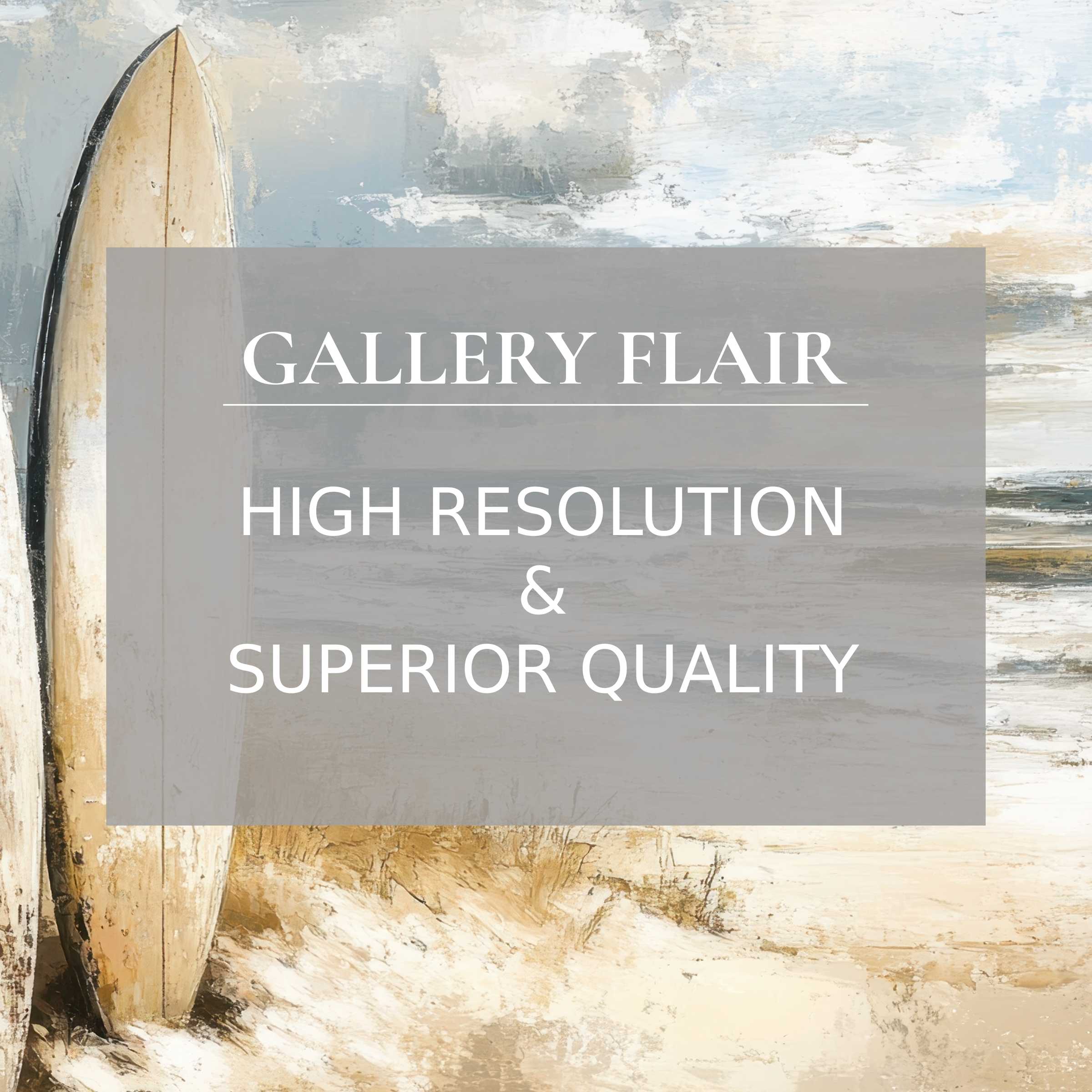 Calming beach printable art featuring a textured surfboard by the shore, elevating modern interiors with serene coastal elegance