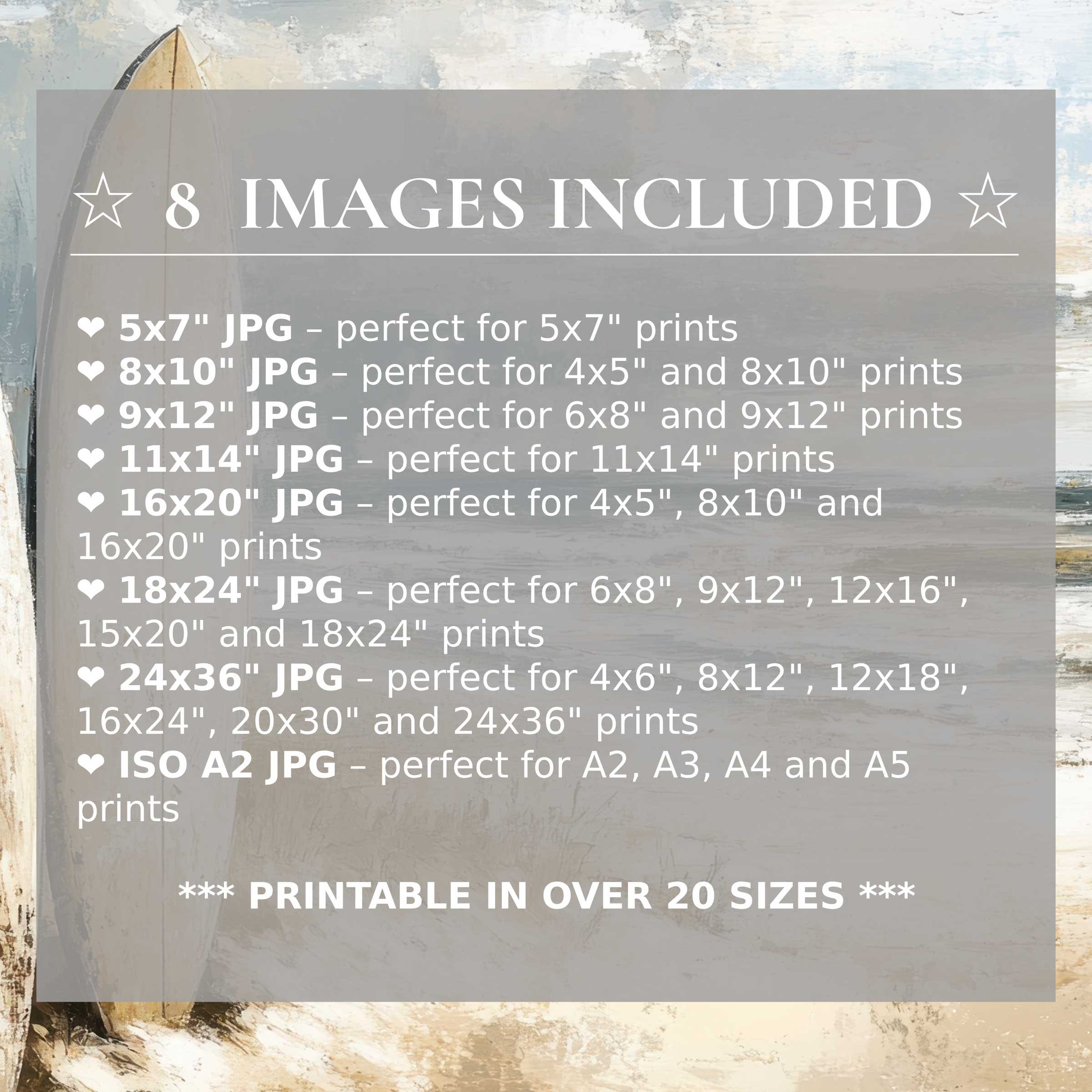 Radiant beach digital print in soft blues and sandy neutrals, delivered in 8 high-quality sizes to enrich modern interiors with timeless elegance and versatile style