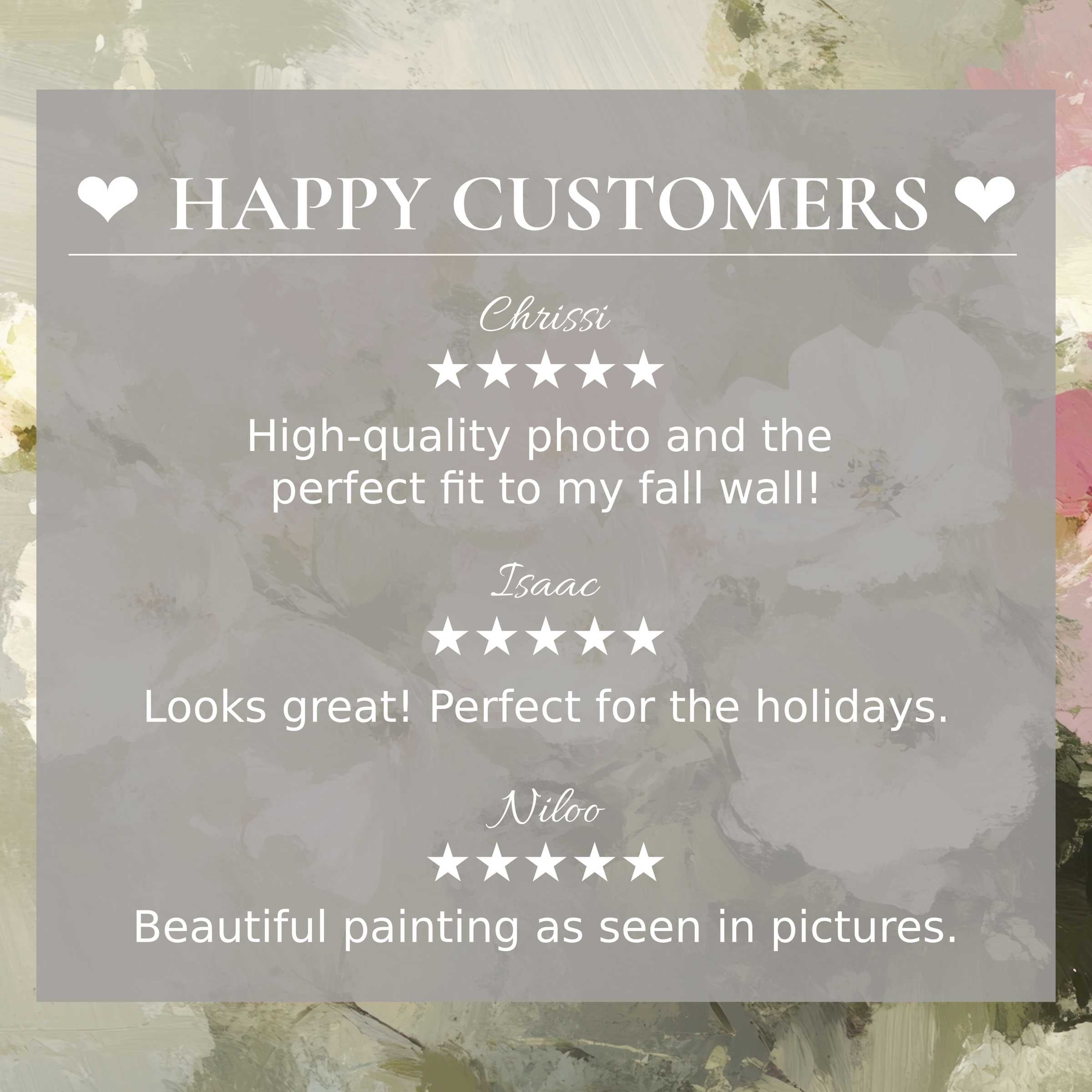 Elegant abstract floral hues frame positive reviews, inspiring trust with summer art for Frame TV by a happy customer