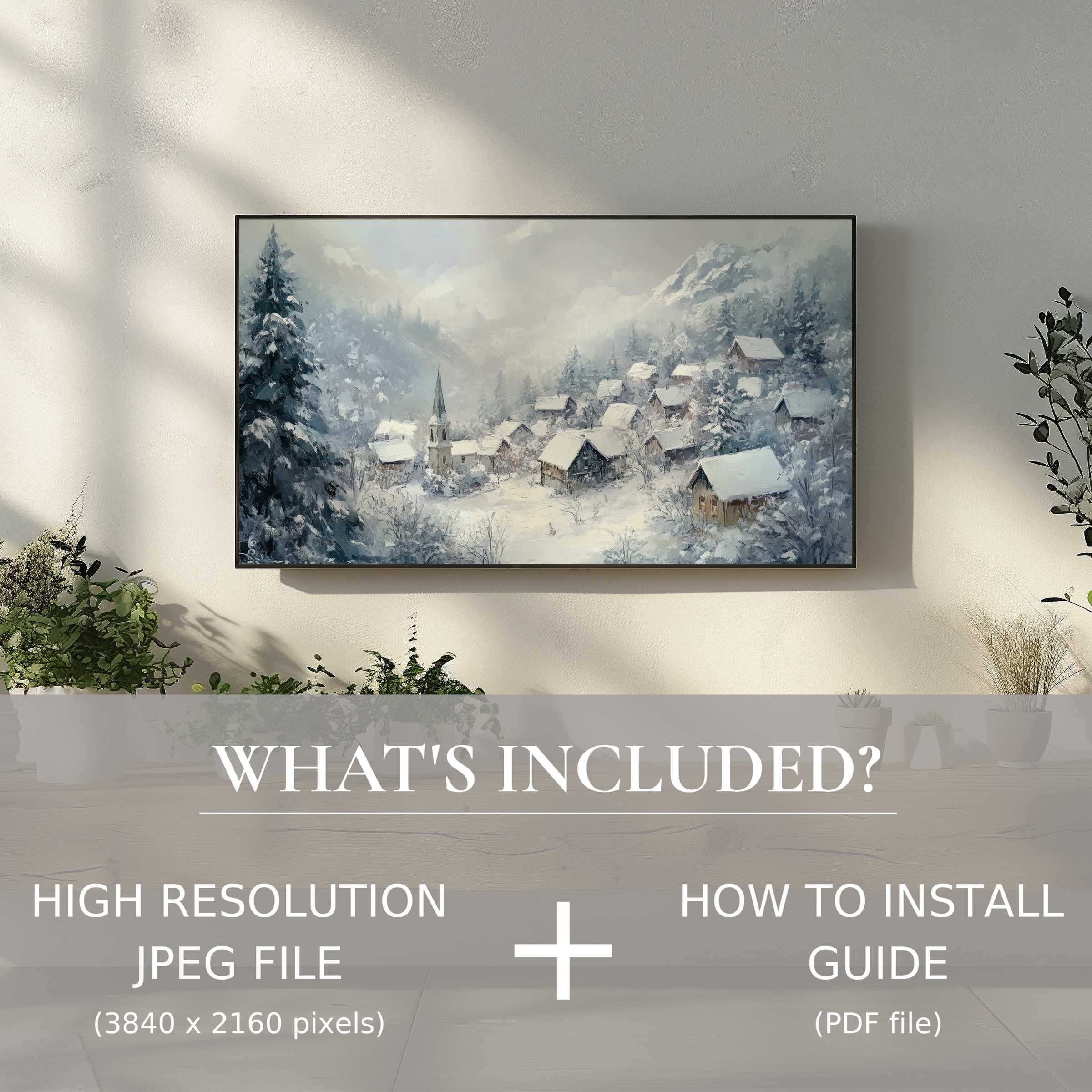 Elegant winter digital TV art download enhances your living space with ease and style in high-res JPEG and guide