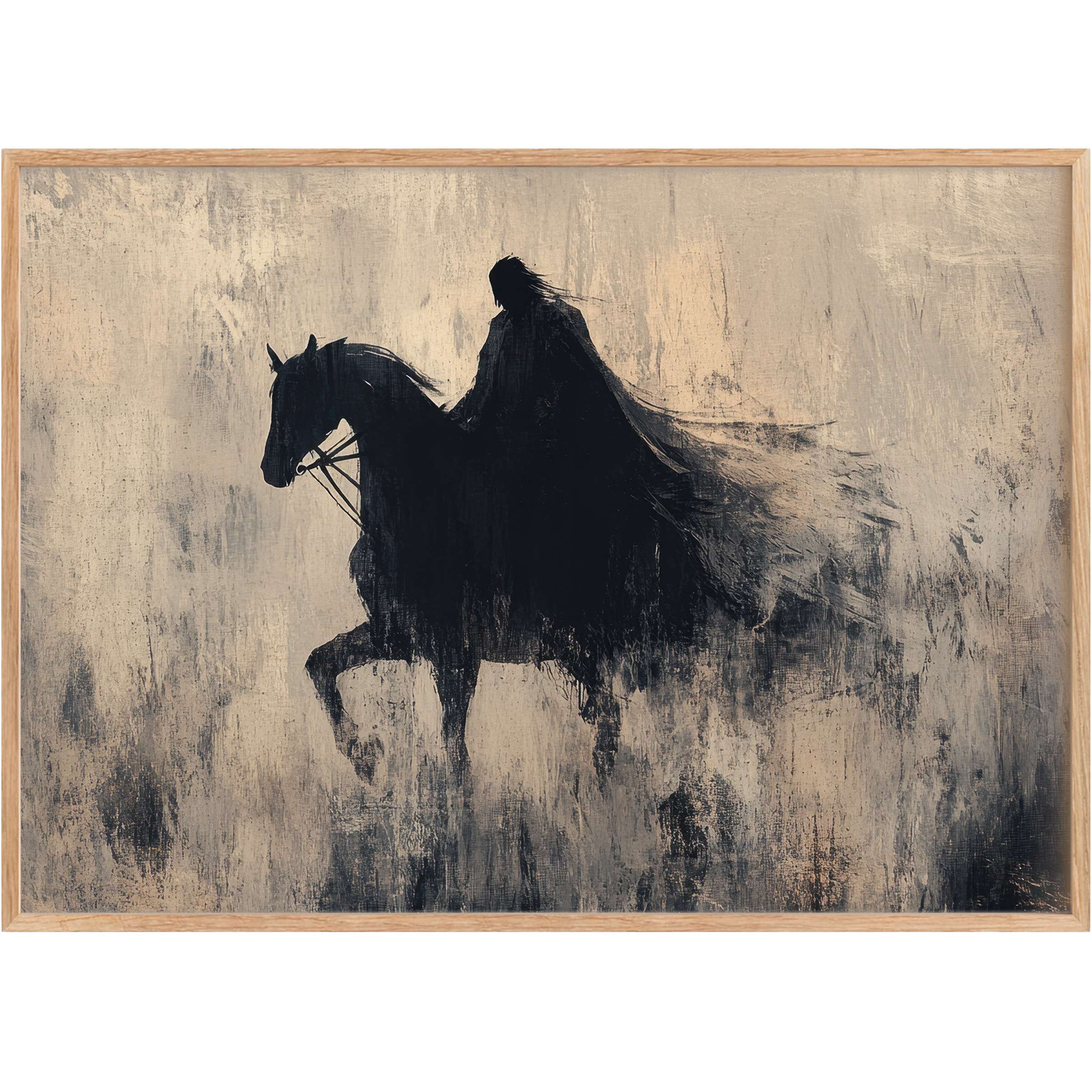 Haunting Halloween printable wall art evokes mysterious elegance with deep shadows and smoky grays, infusing interiors with a bold, timeless allure