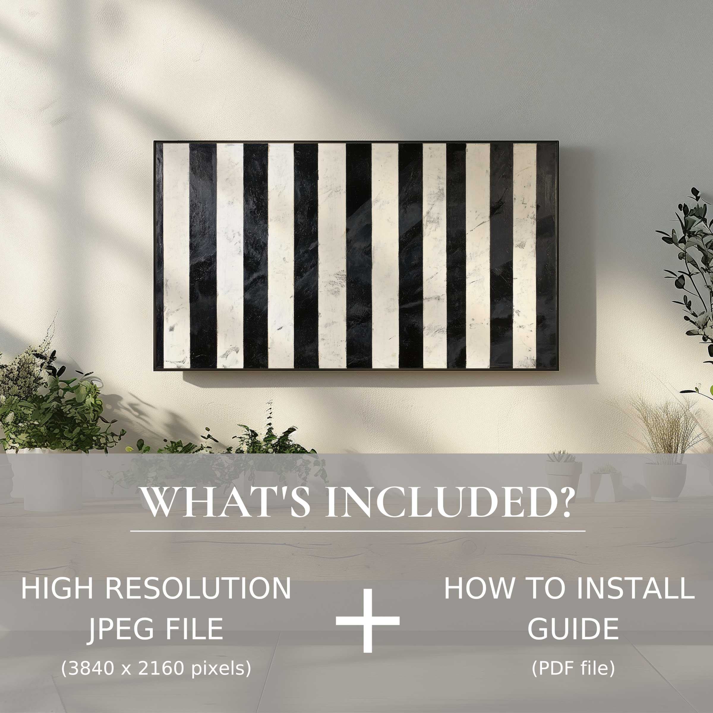 Elegant living room with neutral digital TV art download, enhancing space with easy, stylish digital display
