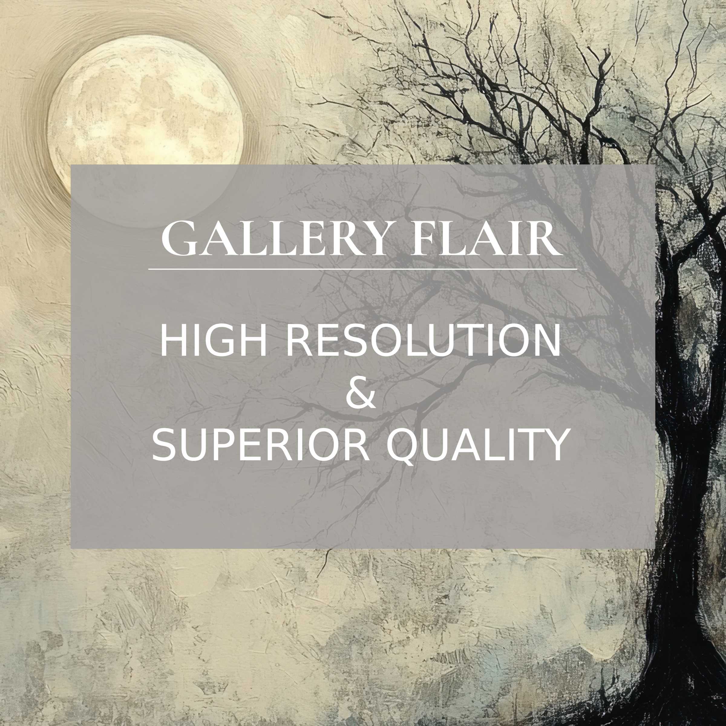 Elegant high-res tree Frame TV picture with refined textures, subtle moonlight, and superior visual clarity for modern decor