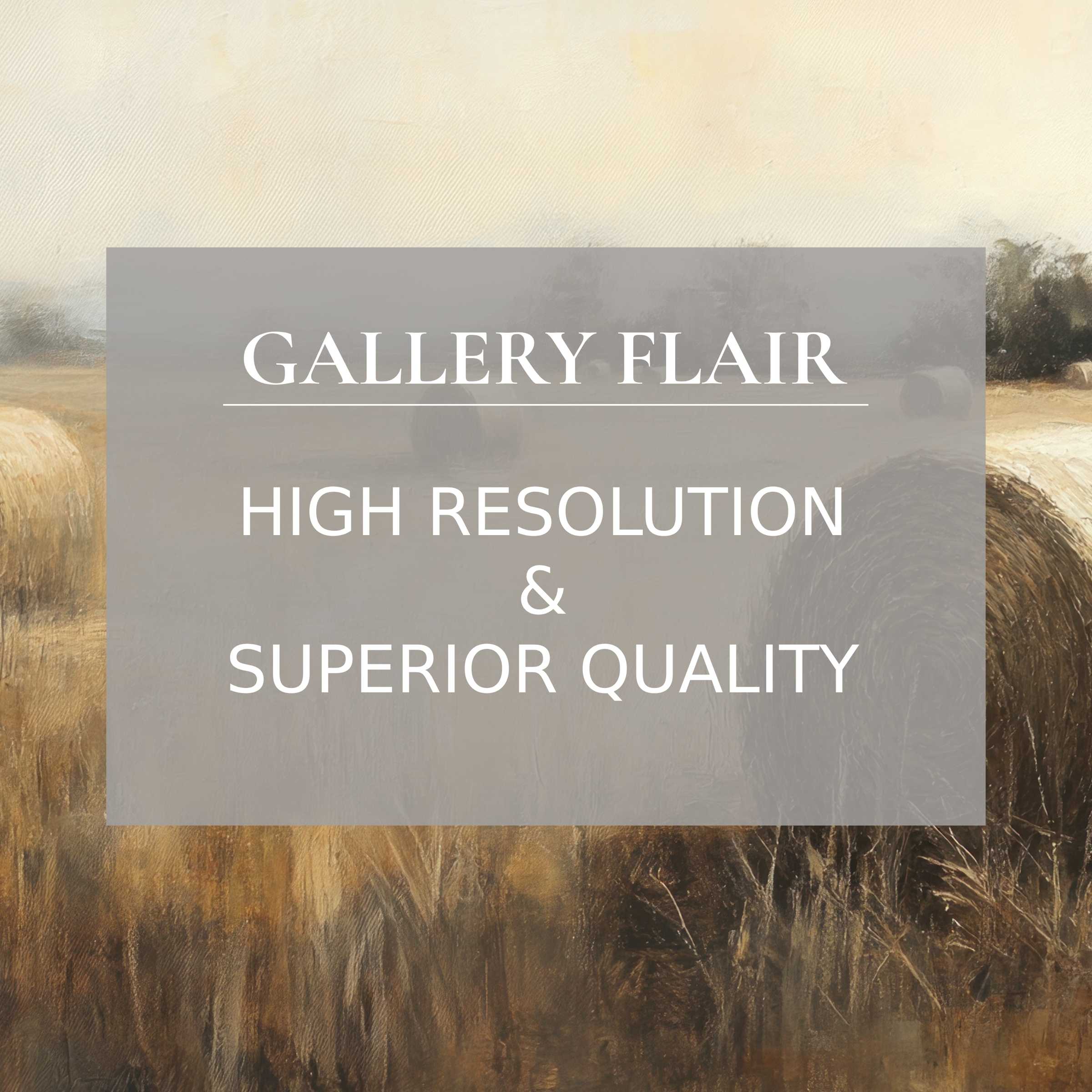 Elegant, high-resolution vintage Frame TV picture capturing serene rural hayfield with exceptional clarity and refined tonal balance