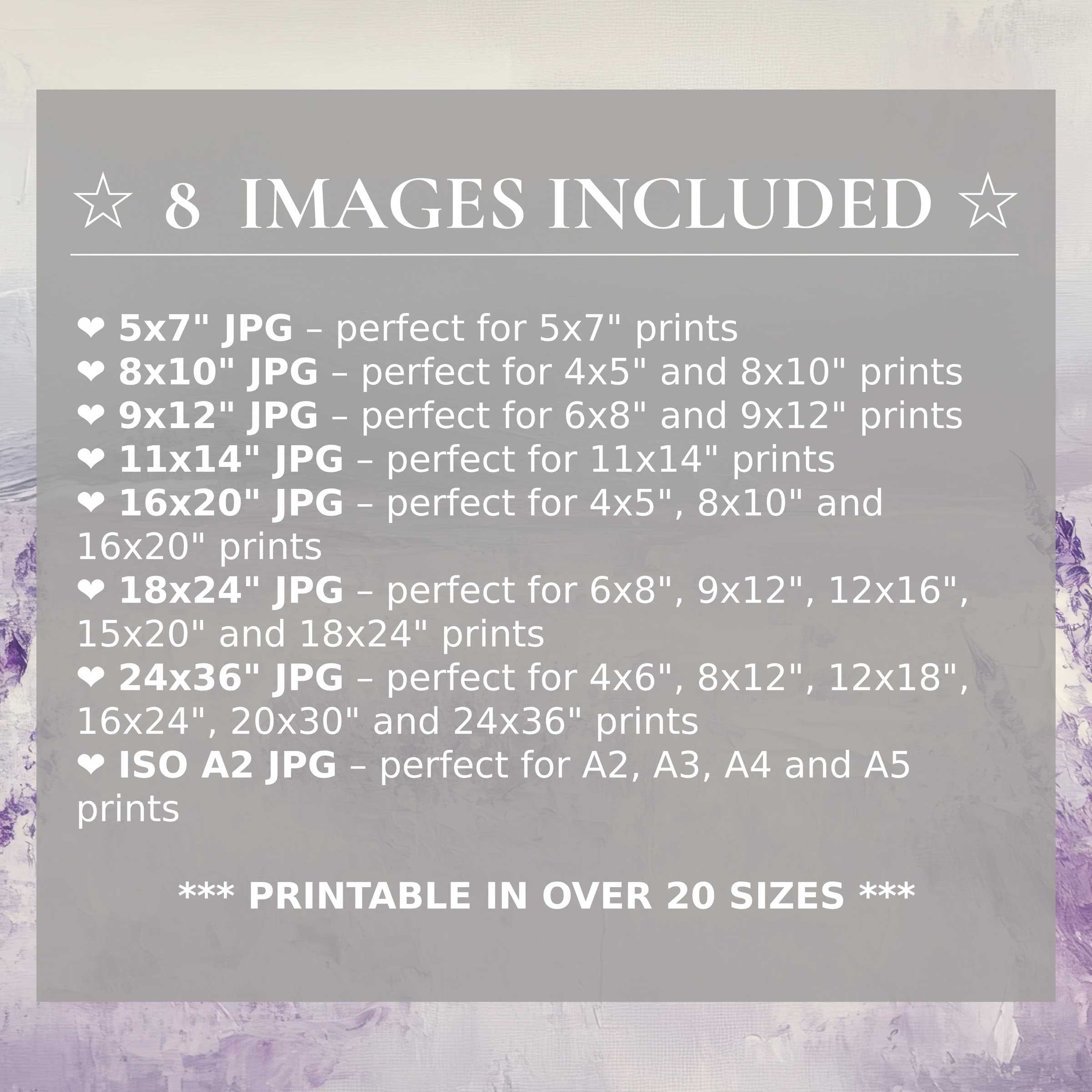 Botanical digital print radiates serene mauve and soft ivory tones, elevating modern interiors with timeless elegance and 8 high-quality sizes included