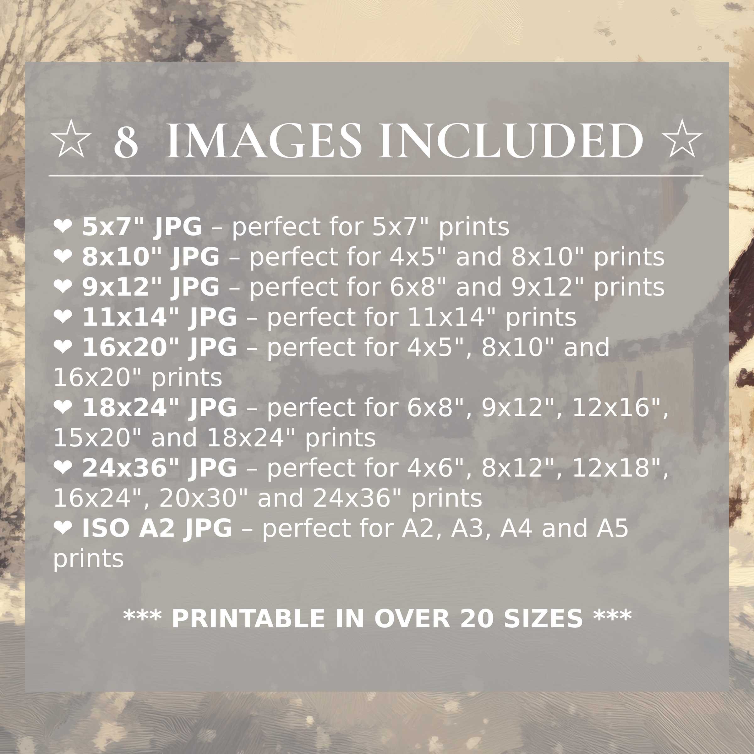 Winter digital print featuring radiant neutrals and soft grays, offered in 8 high-quality sizes for versatile modern interiors