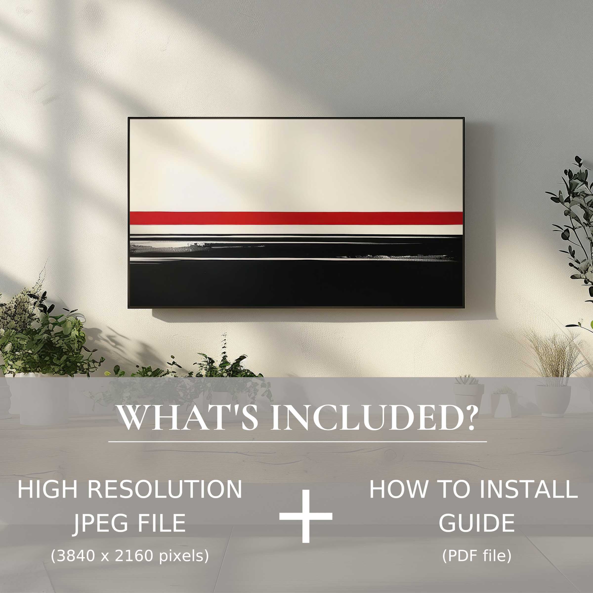 Elegant modern digital TV art download elevates your living space with ease and stylish high-res digital use