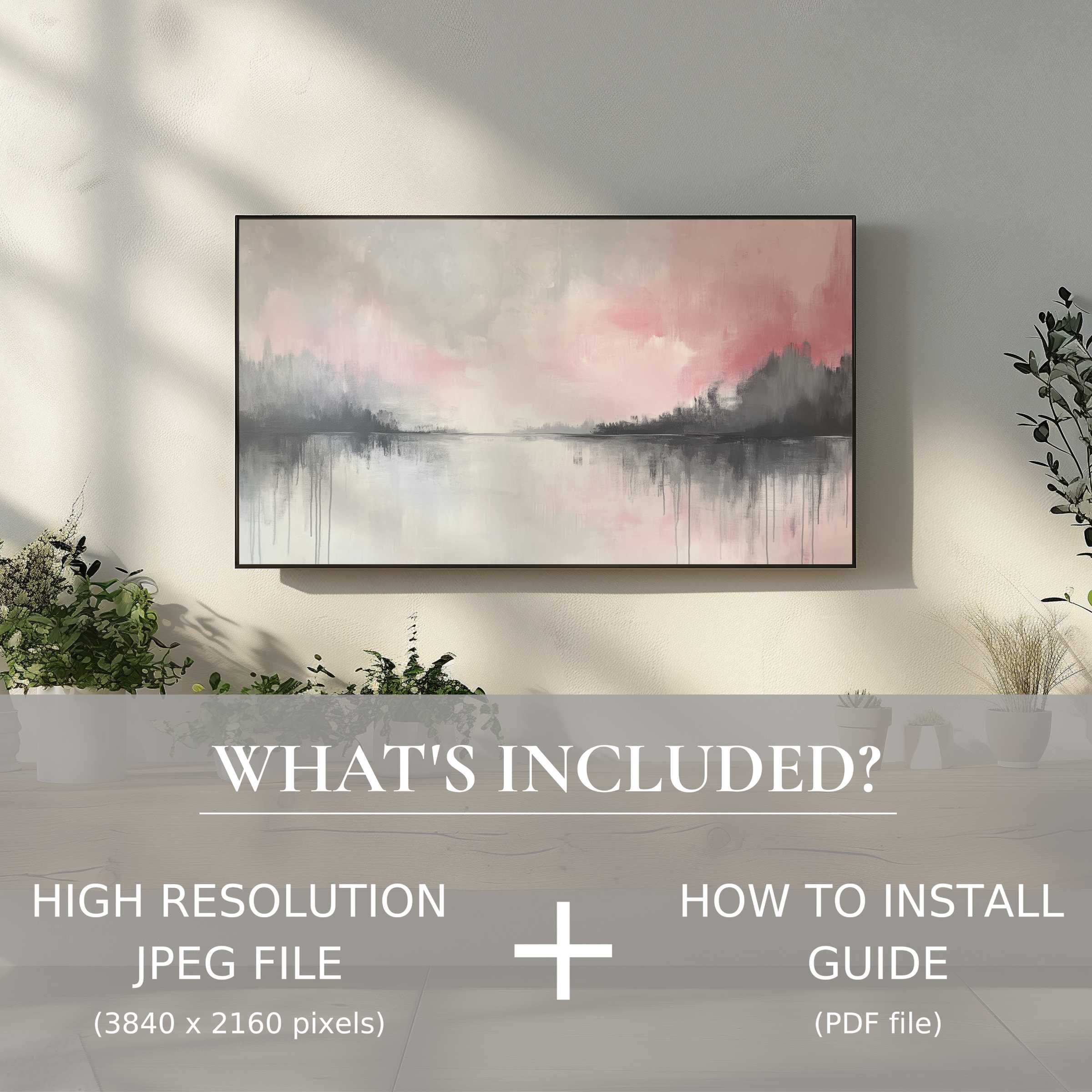 Elegant abstract digital TV art download enhances modern living spaces with easy digital use and high-res décor charm