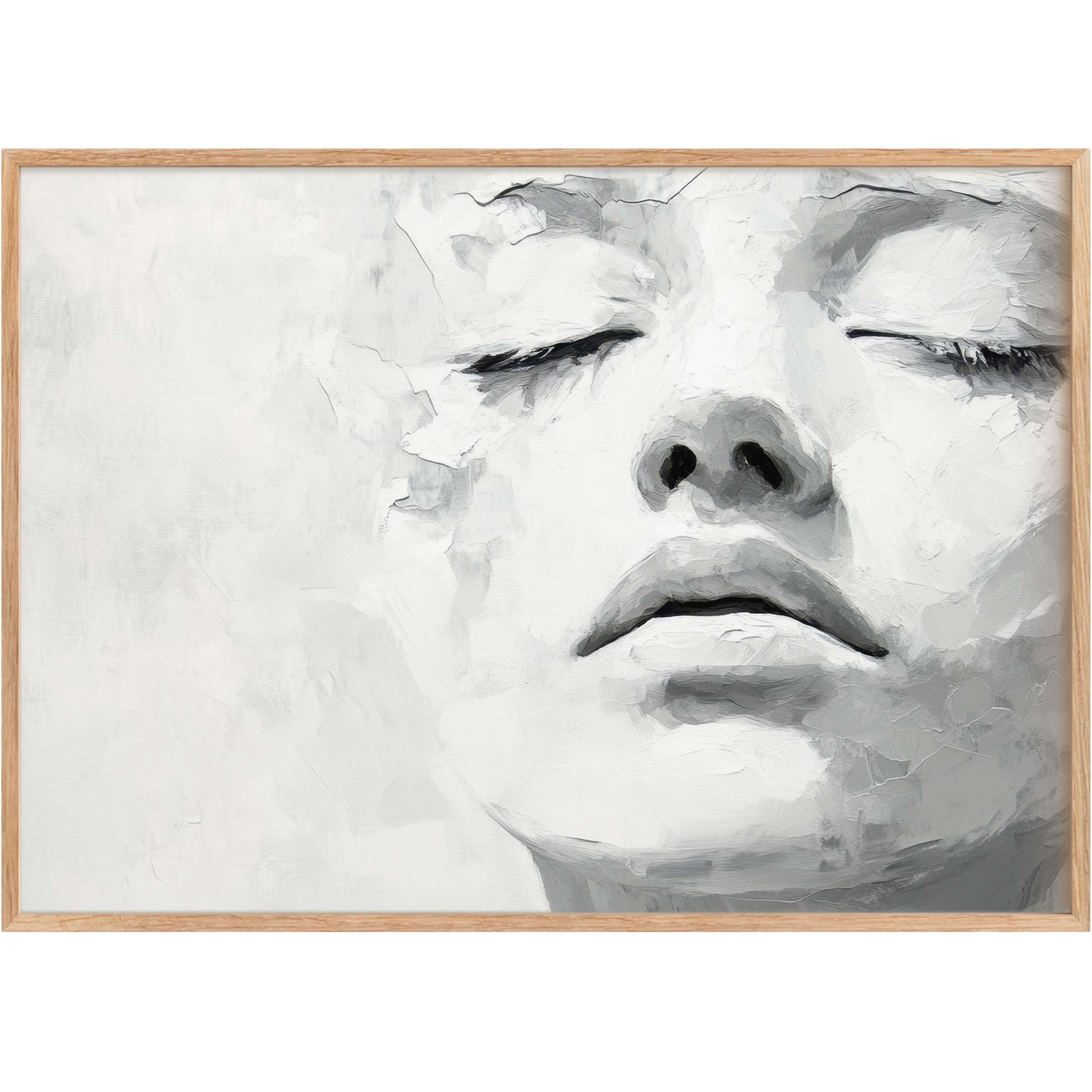 Serene black and white printable wall art capturing tranquil grace and ethereal calm for refined, modern interiors