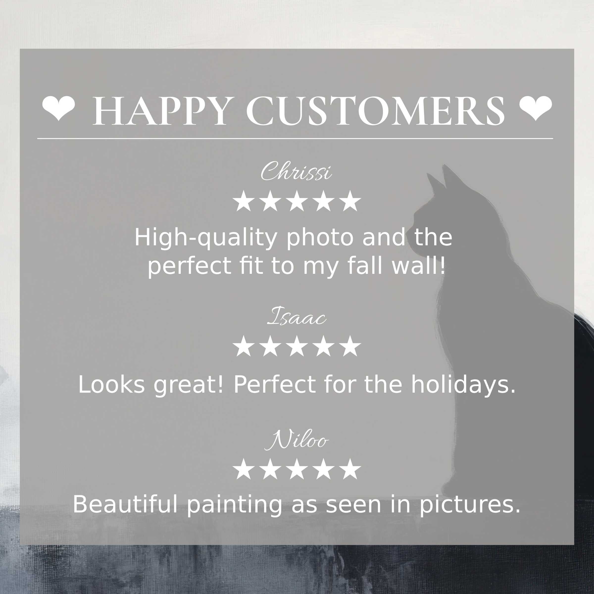 Minimalist art for Frame TV with abstract muted sunset hues, showcasing happy customer reviews and elegant, trusted design