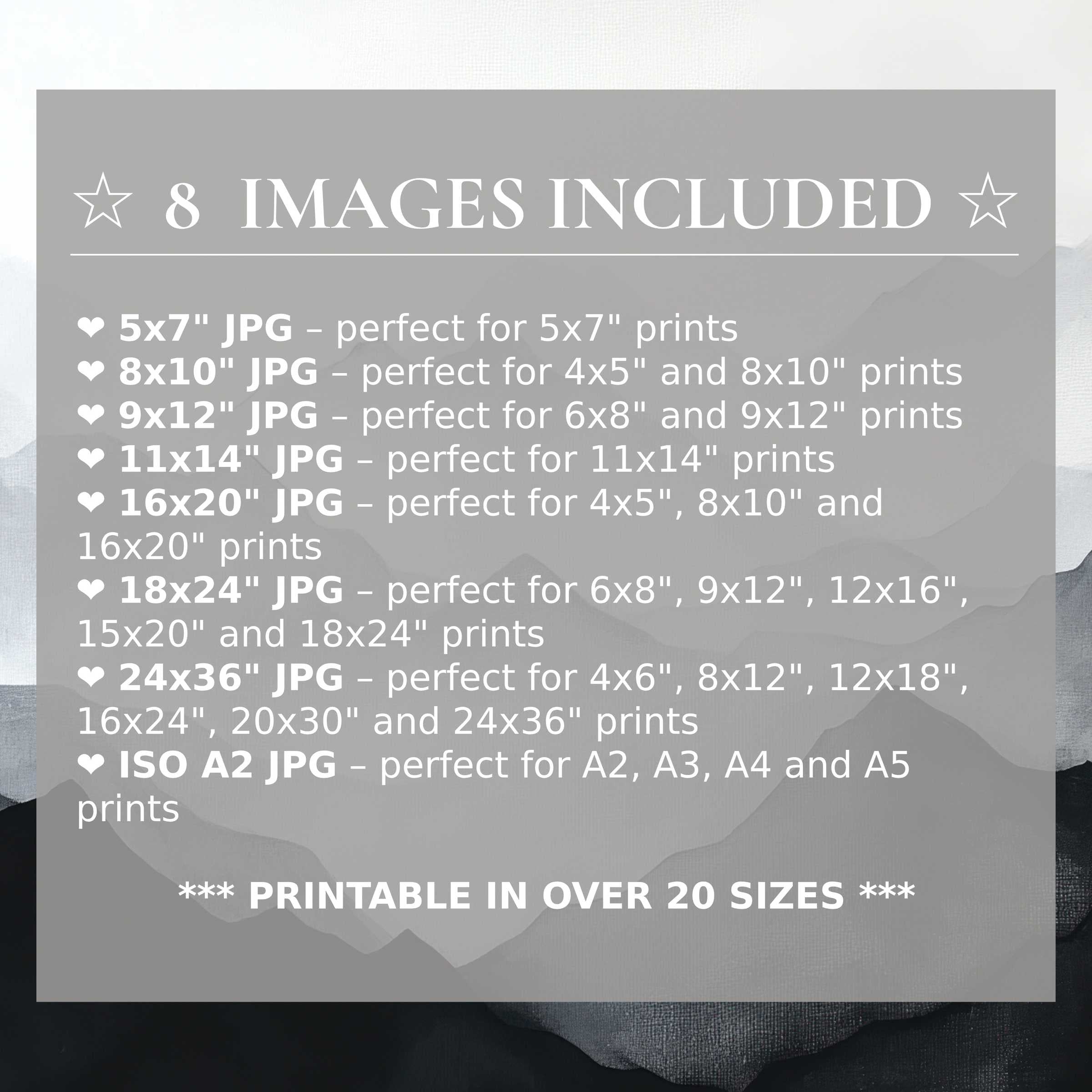 Modern digital print with serene grayscale gradients and soft blue accents, radiating calm sophistication; includes 8 high-quality sizes with download to effortlessly elevate contemporary interiors with versatile style and trusted beauty