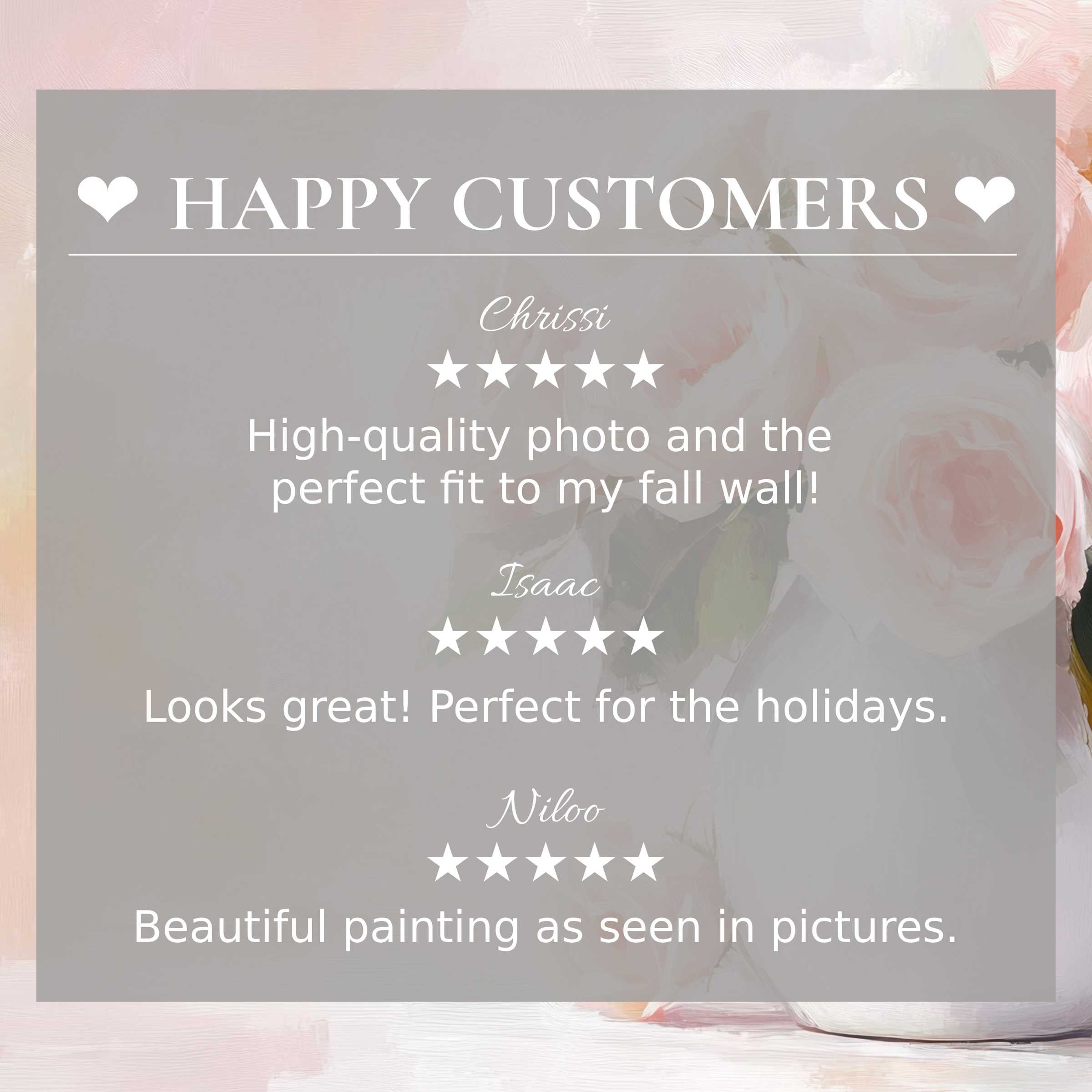 Elegant floral art for Frame TV with abstract soft pinks; happy customer reviews build trust and highlight quality