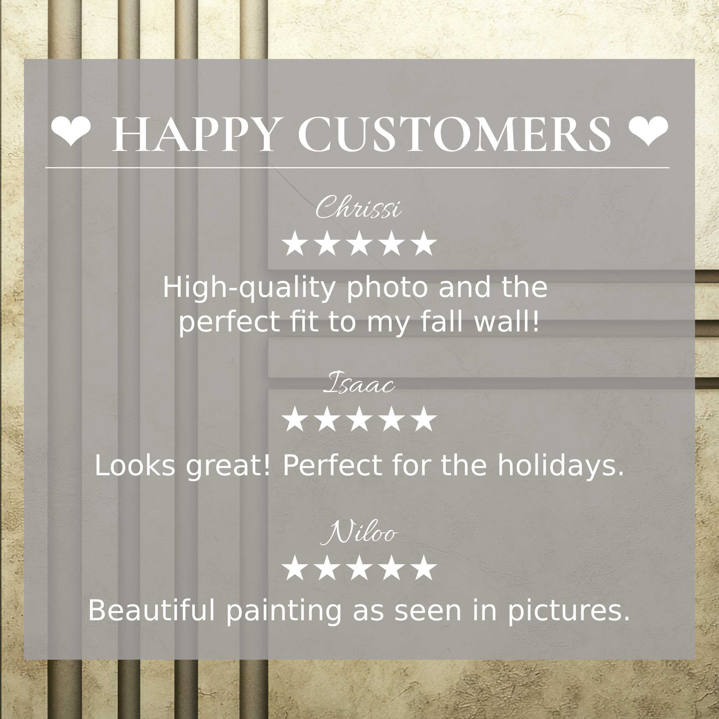 Abstract art for Frame TV with warm beige and taupe tones; happy customer reviews build trust in elegant design