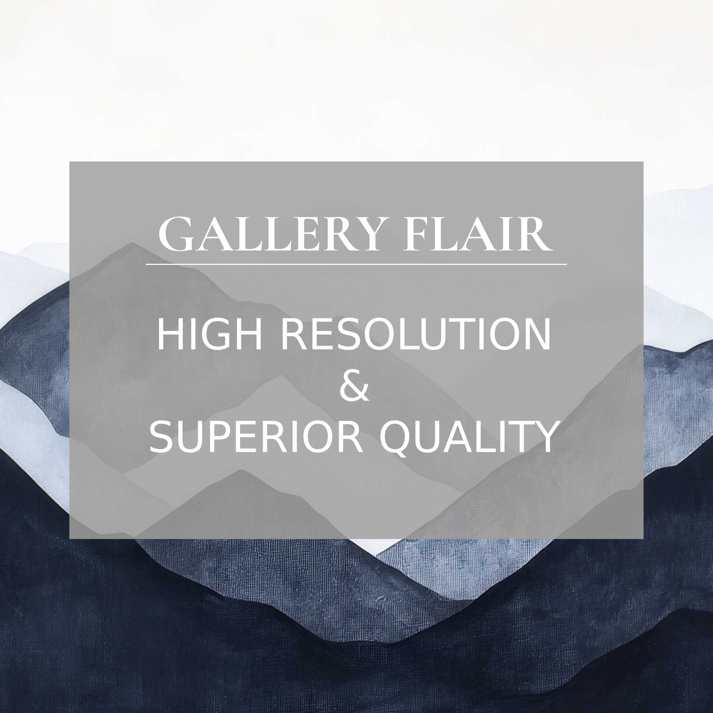 Modern printable art capturing serene mountain layers in muted blues, elevating contemporary interiors with refined, high-resolution detail