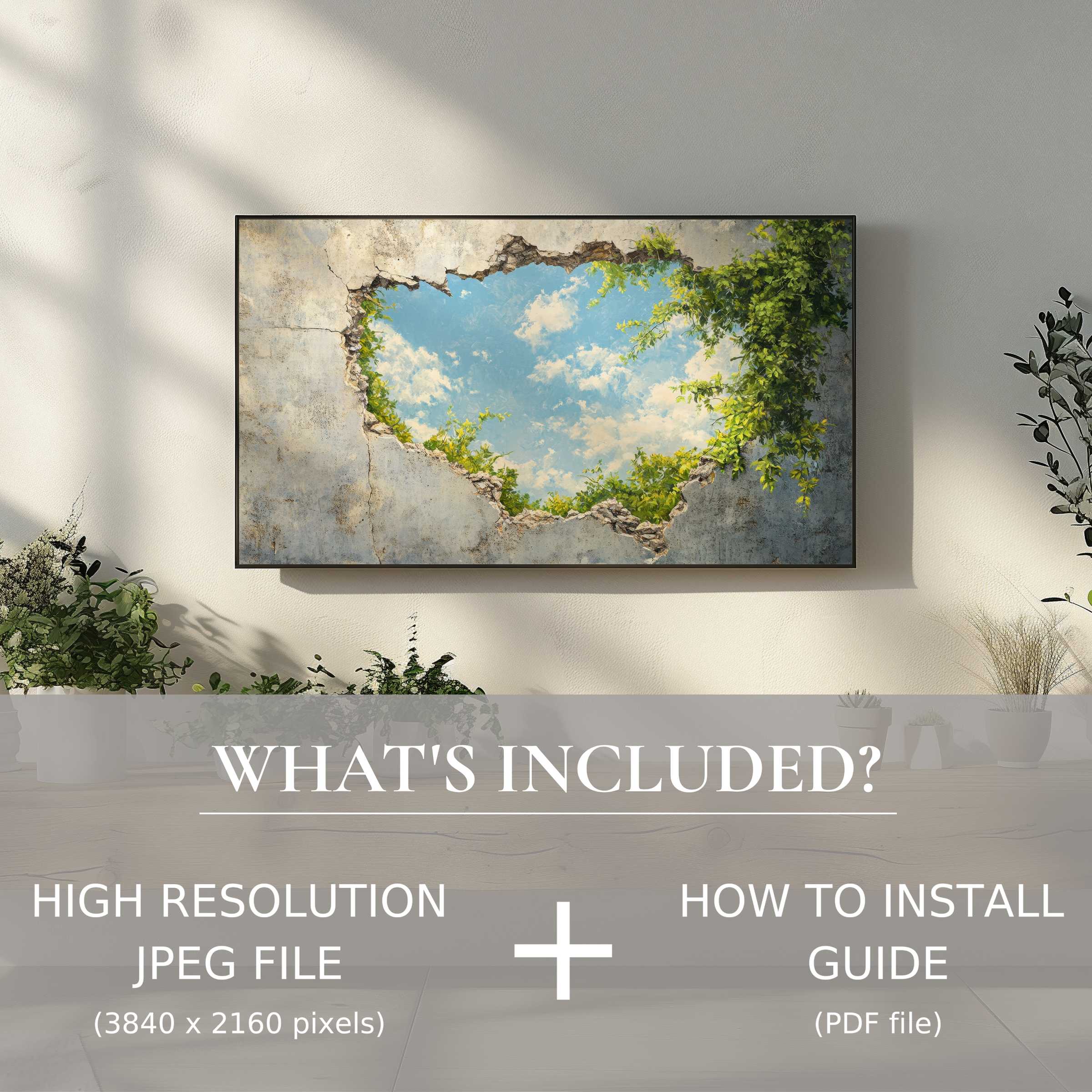 Elegant street art digital TV art download, easy to use, transforms your living space with vibrant urban style