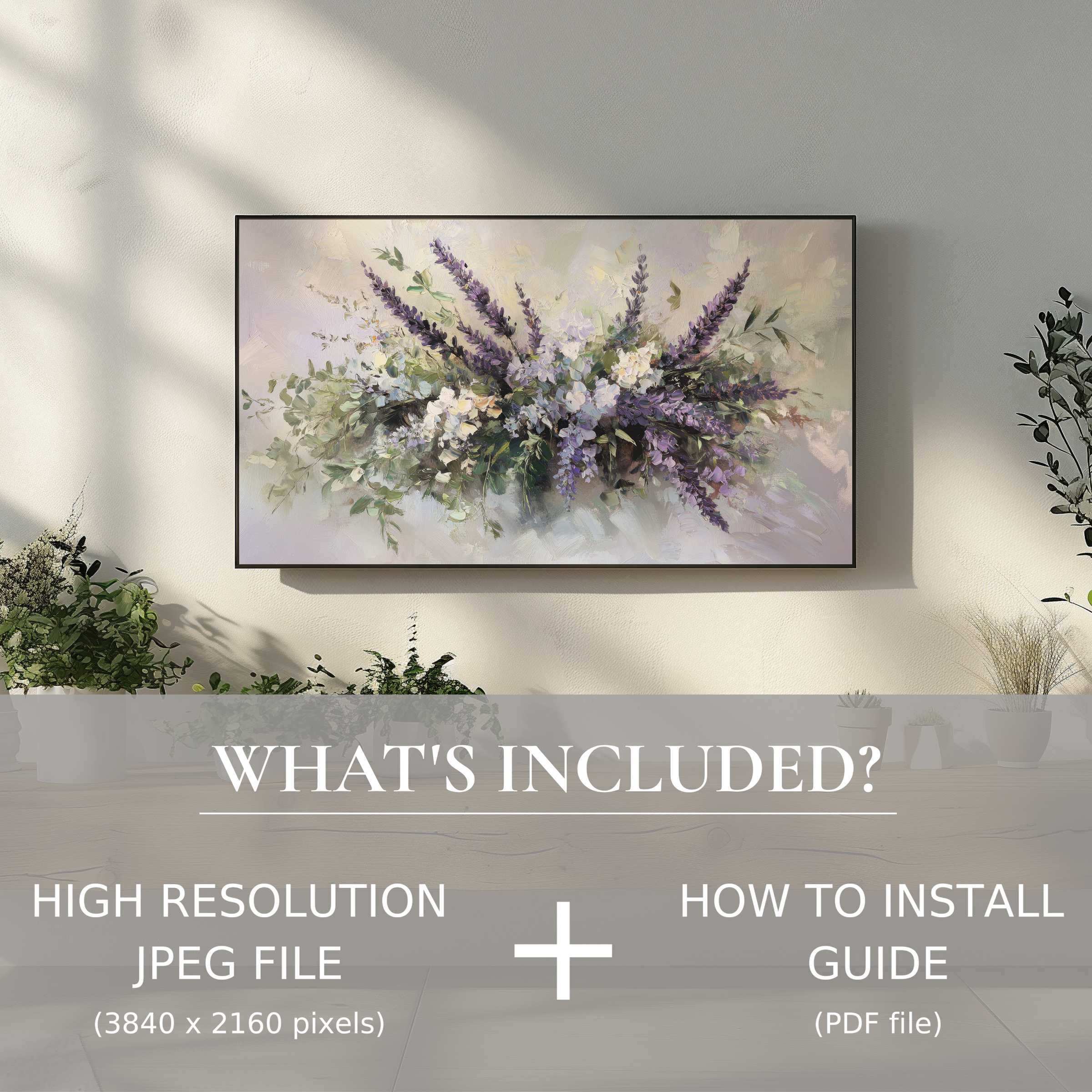 Elegant floral digital TV art download brings effortless beauty and style, enhancing living spaces with easy digital use