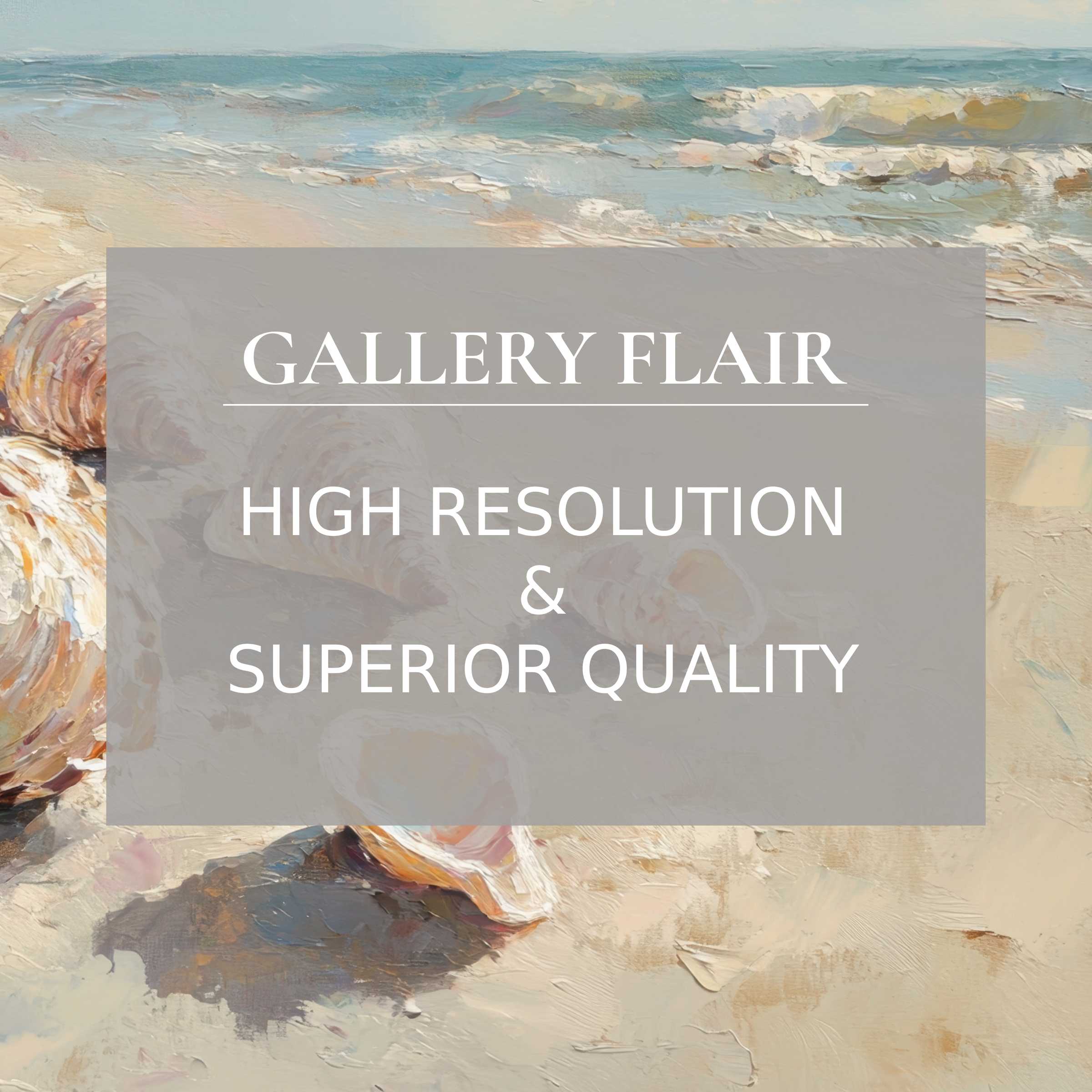 Calming summer printable art capturing textured seashells and gentle waves, elevating sophisticated coastal interiors with refined detail