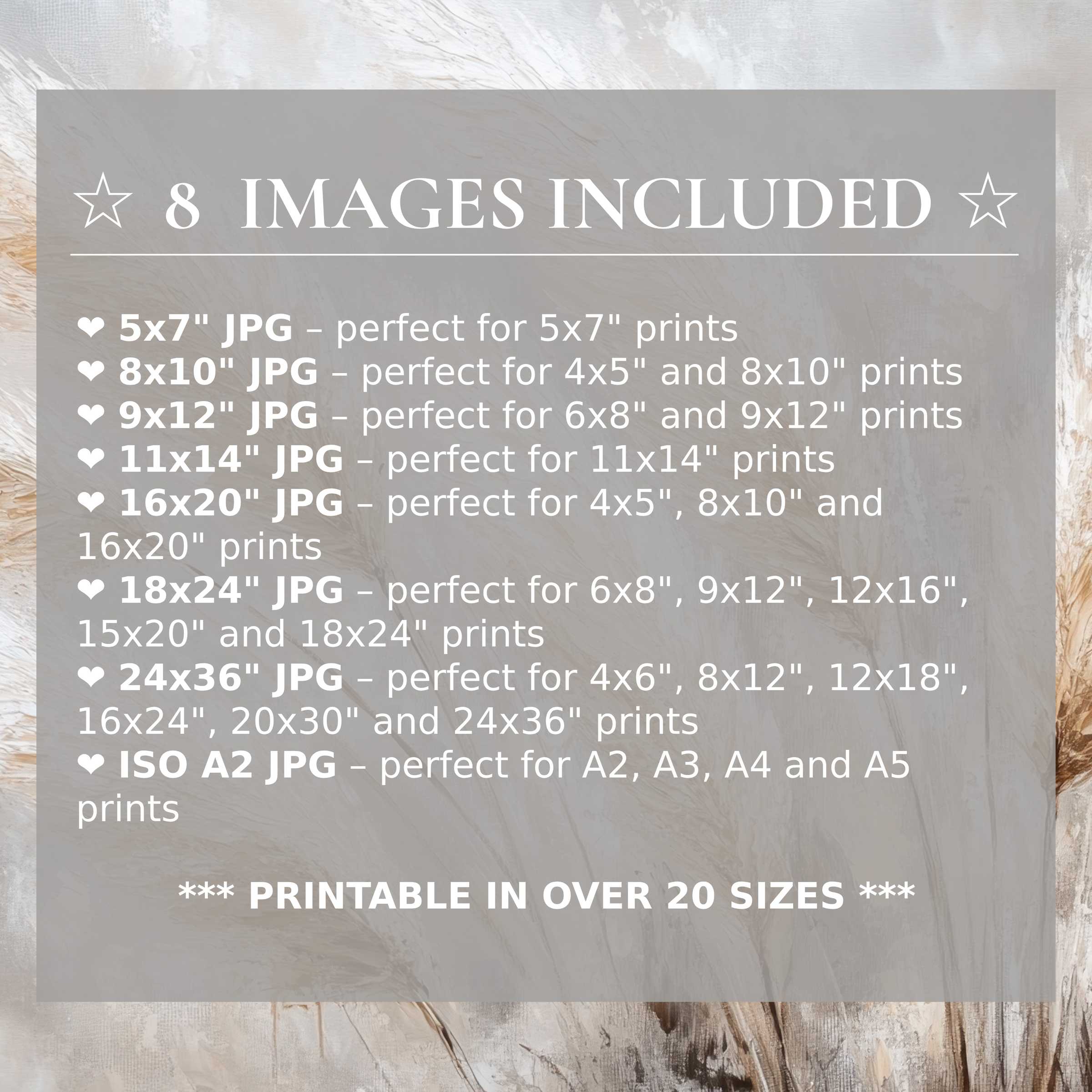 Boho digital print in warm earth tones and soft neutrals evokes a calming, radiant ambiance; includes 8 high-quality sizes to elevate modern interiors with versatile, stylish charm