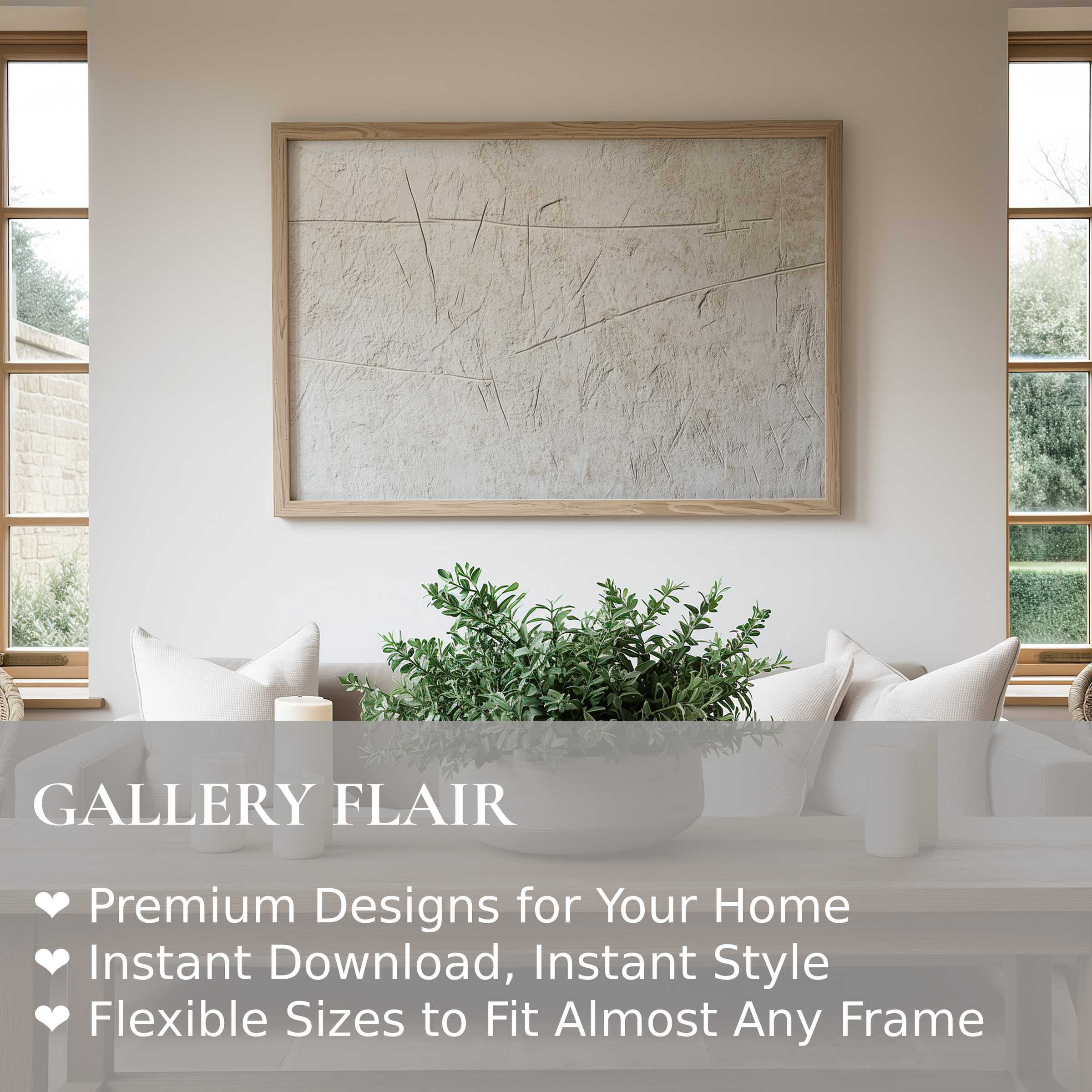 Minimalist abstract wall art print with textured neutral tones, enhancing serene modern and Scandinavian interiors with subtle elegance