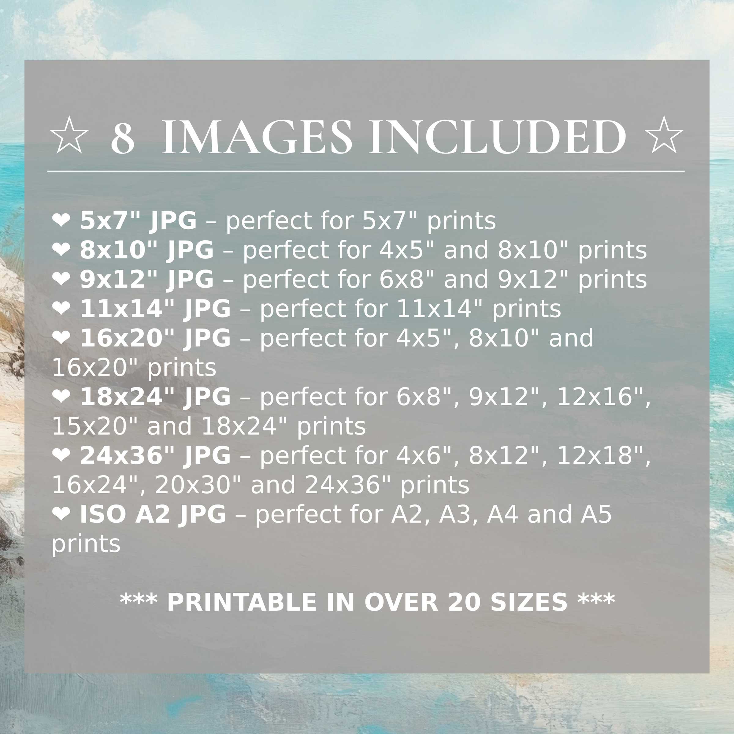 Vintage digital print radiates serene blues and soft neutrals, elevating modern interiors with timeless elegance; includes 8 high-quality sizes for versatile styling
