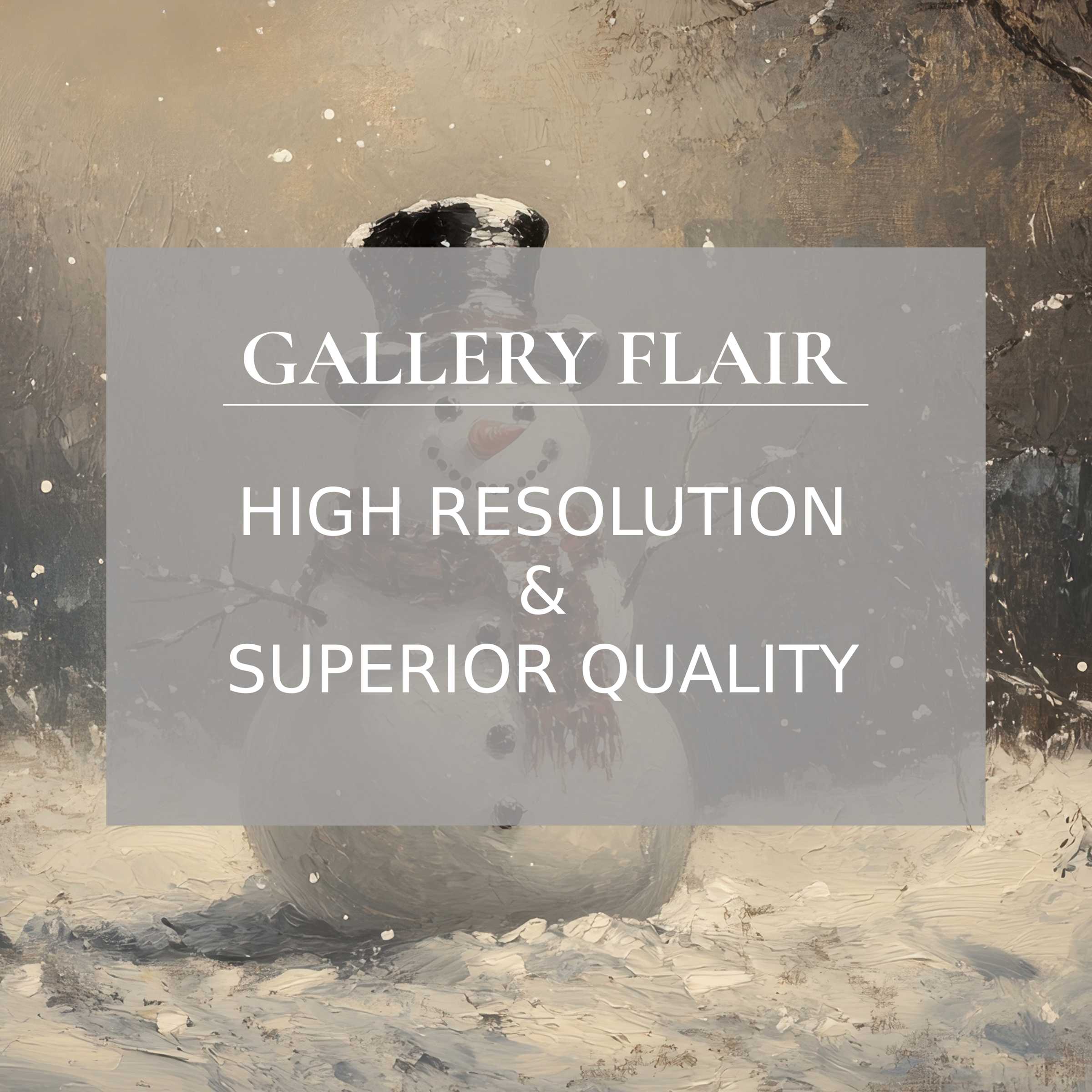 Elegant textured impressionist snowman in muted tones, a refined christmas Frame TV picture with vivid resolution and clarity