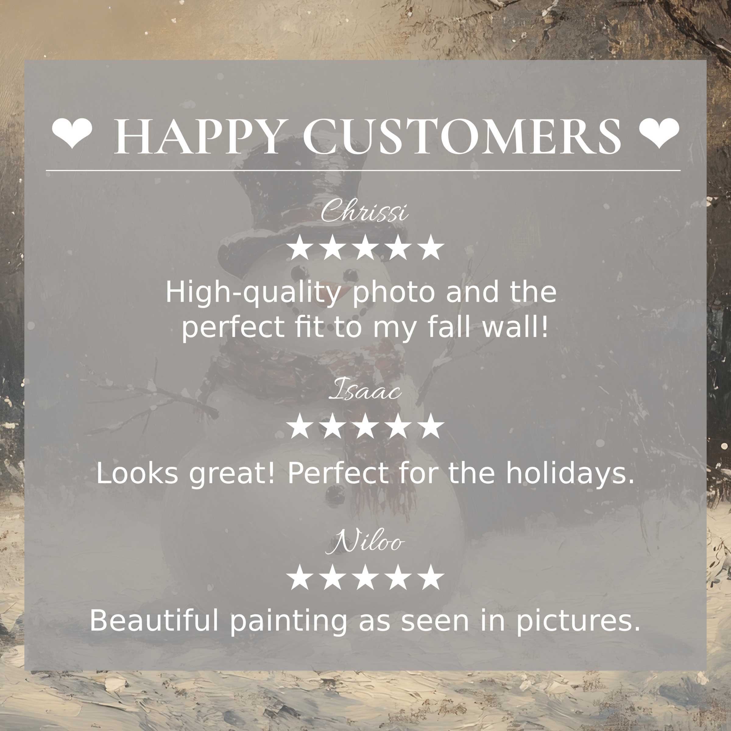 christmas art for Frame TV with abstract neutral earthy tones, happy customer reviews build trust and showcase elegance