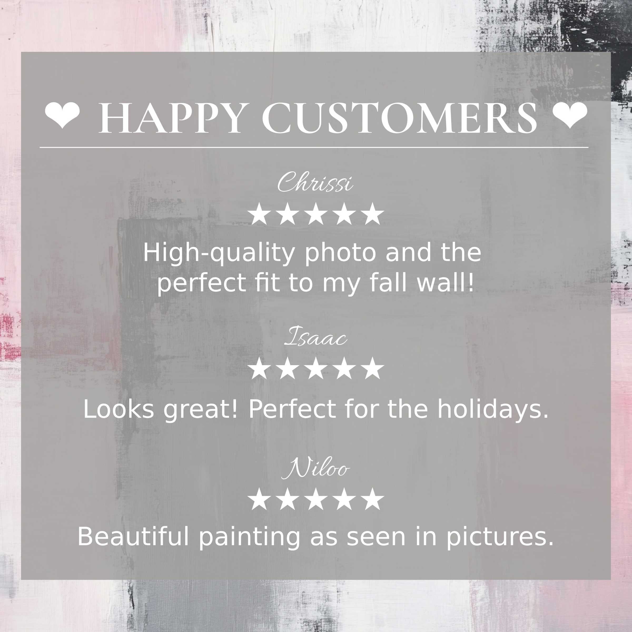 Abstract art for Frame TV with soft sunset hues; happy customer reviews build trust and showcase elegant design