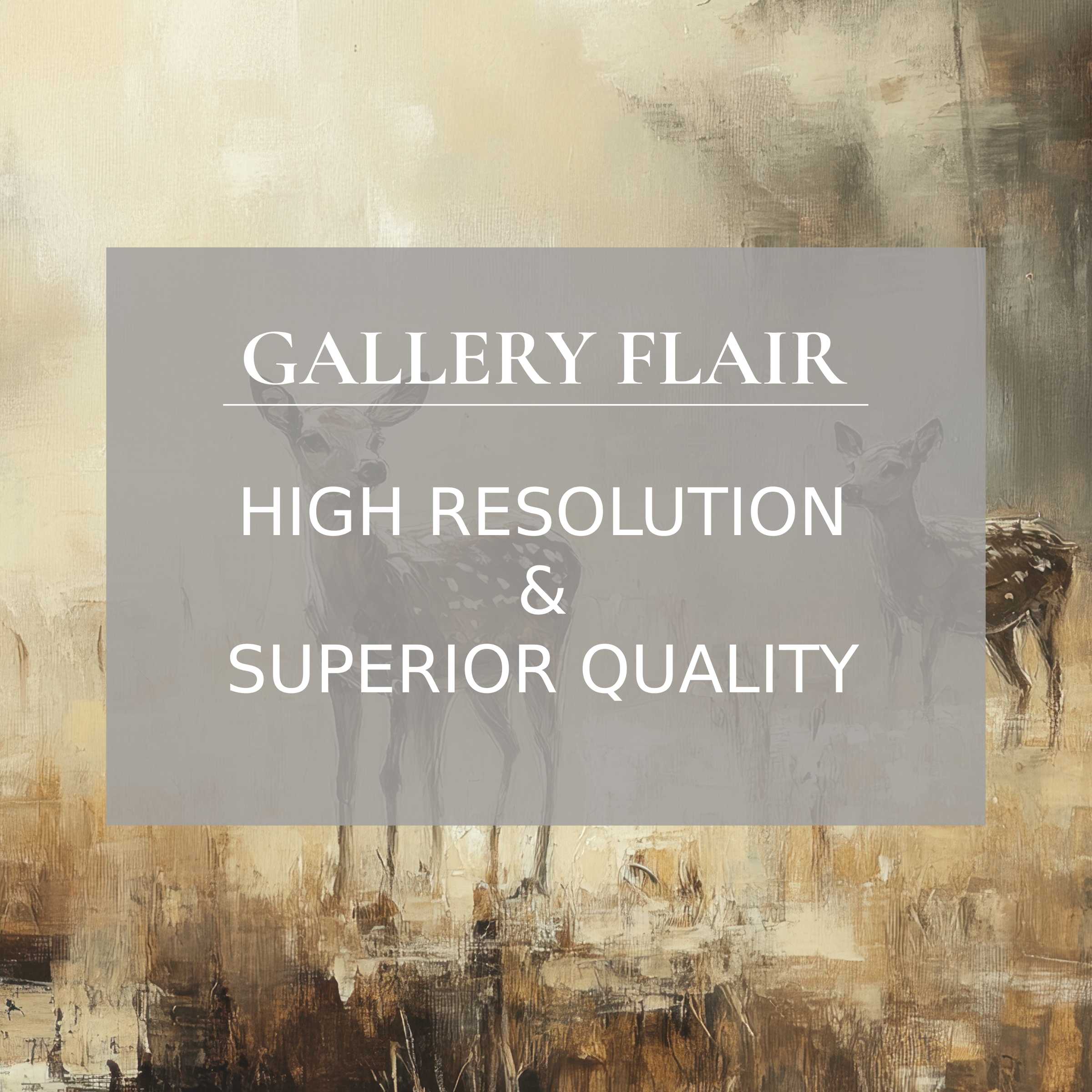Vintage printable art of serene deer in textured earth tones, elevating modern interiors with calming, premium gallery-quality detail