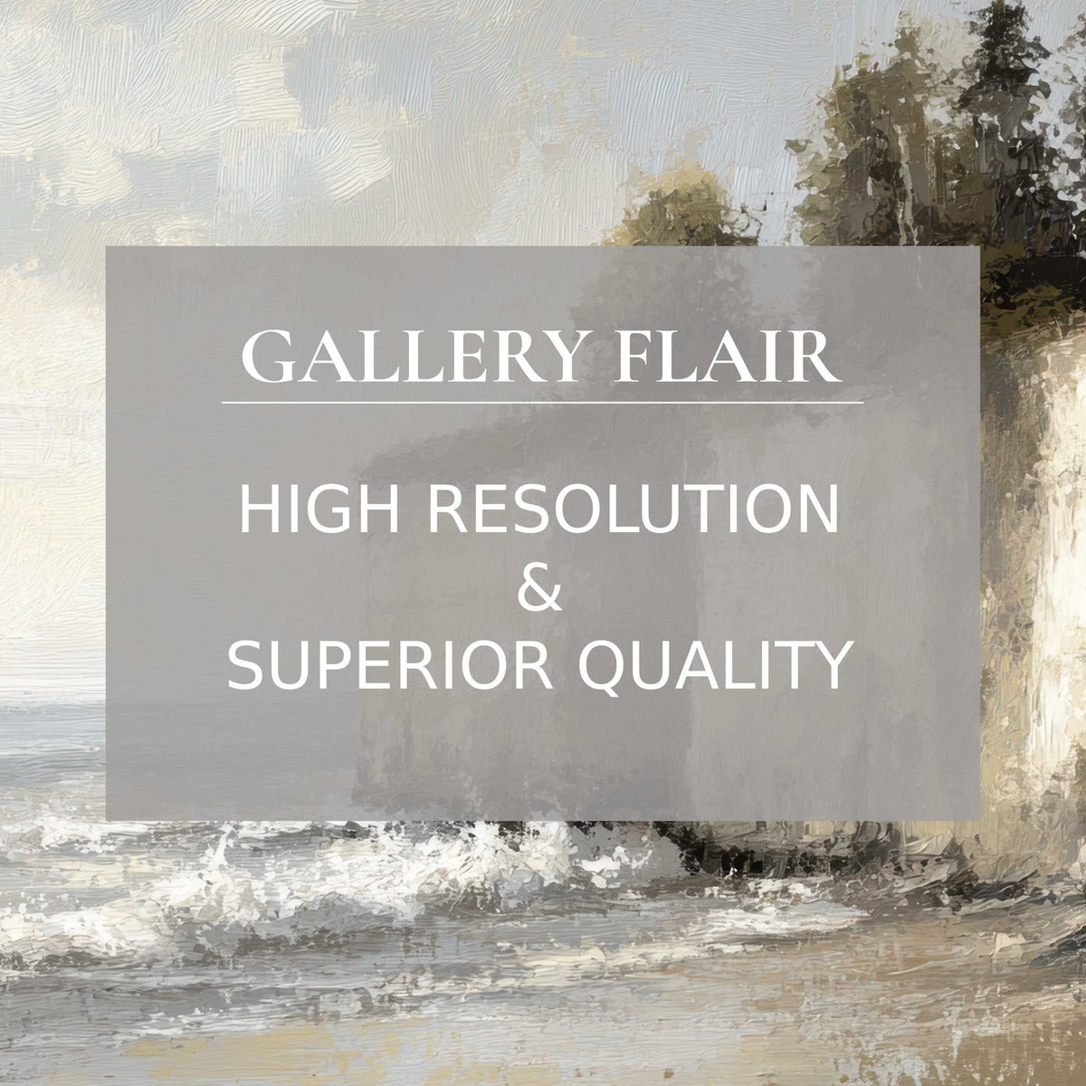 Elegant coastal Frame TV picture with refined brushstrokes, high resolution, and exceptional visual clarity