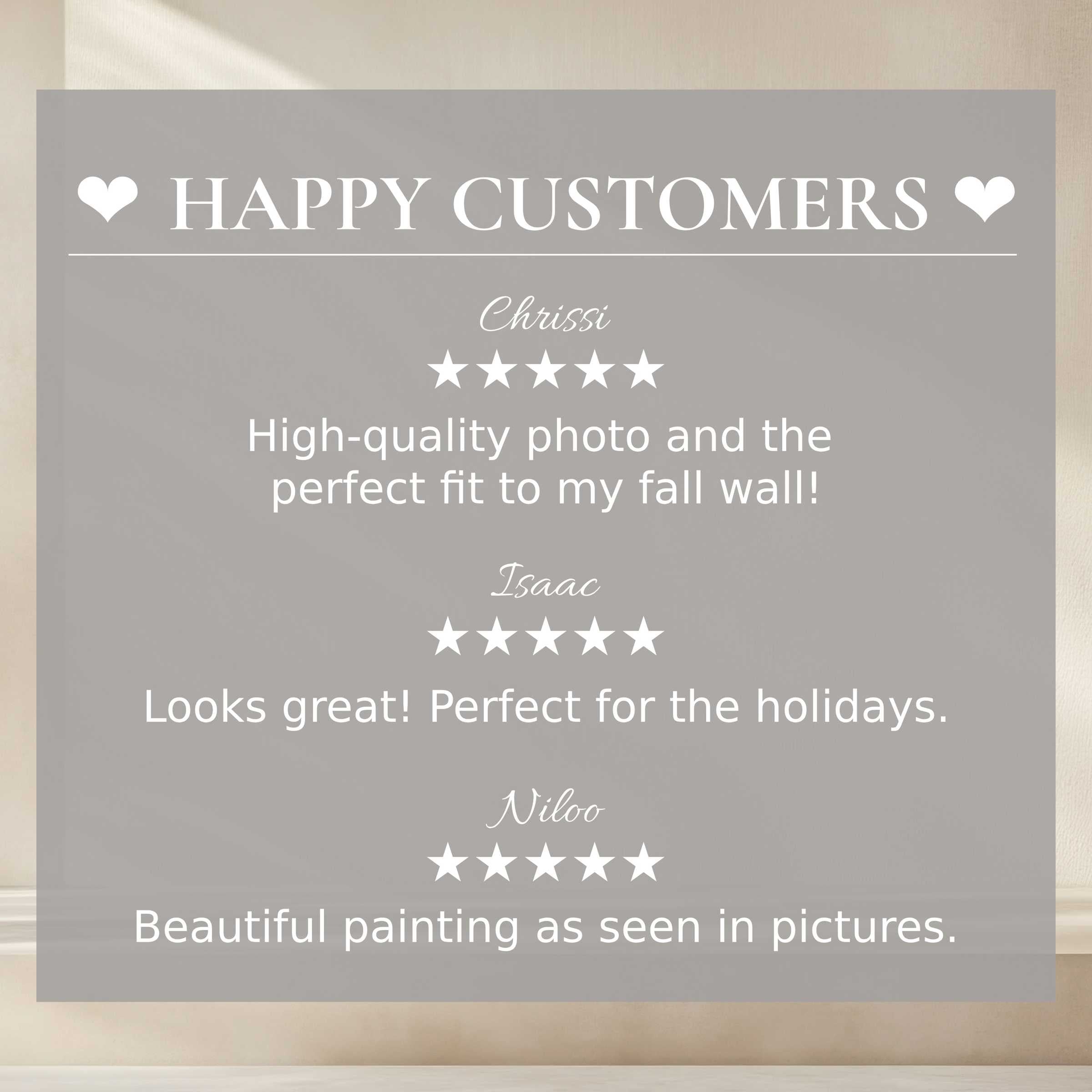 Positive reviews from a happy customer highlight elegant, neutral art for Frame TV with subtle beige-toned background