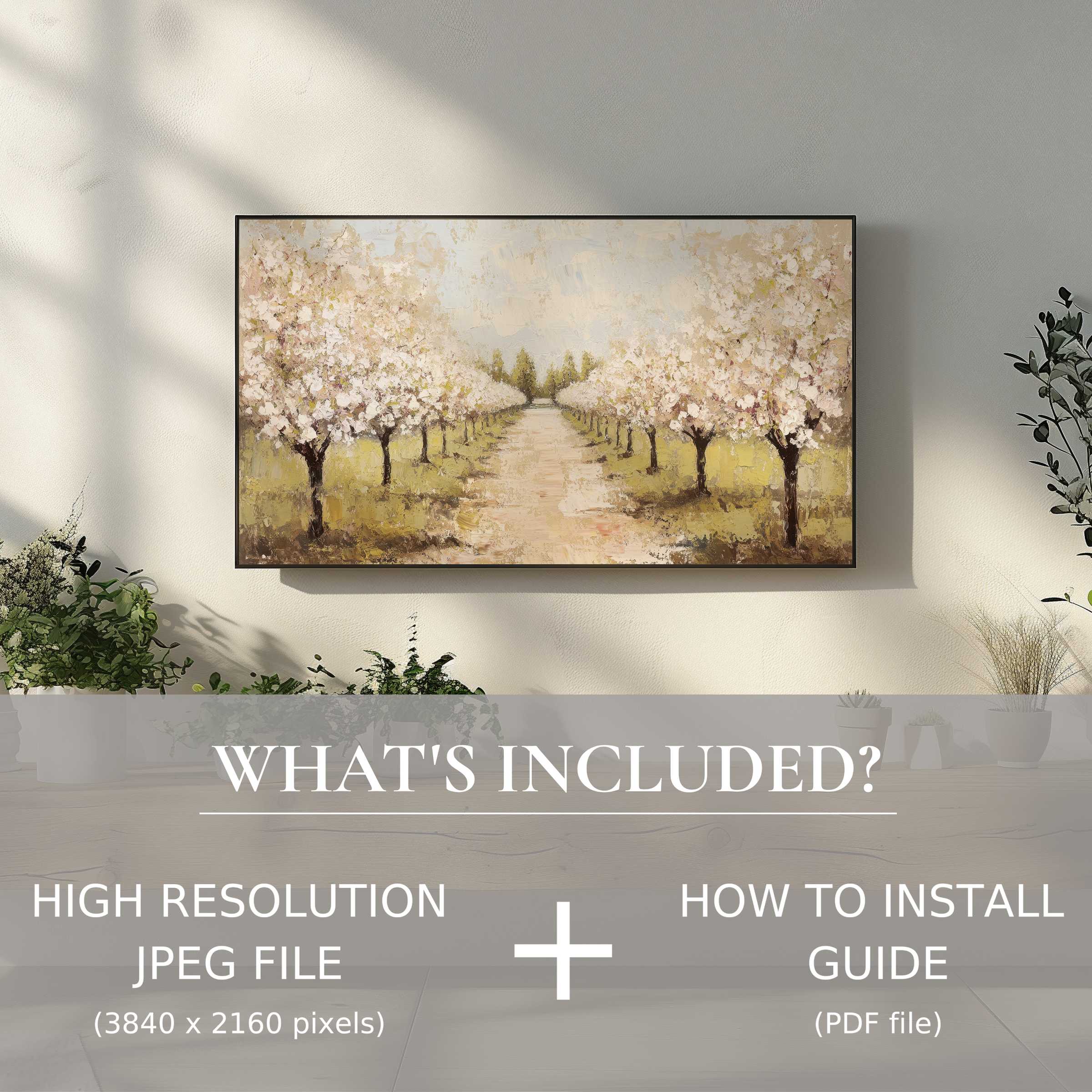 Elegant tree digital TV art download enhances your modern living space with easy digital use and refined style