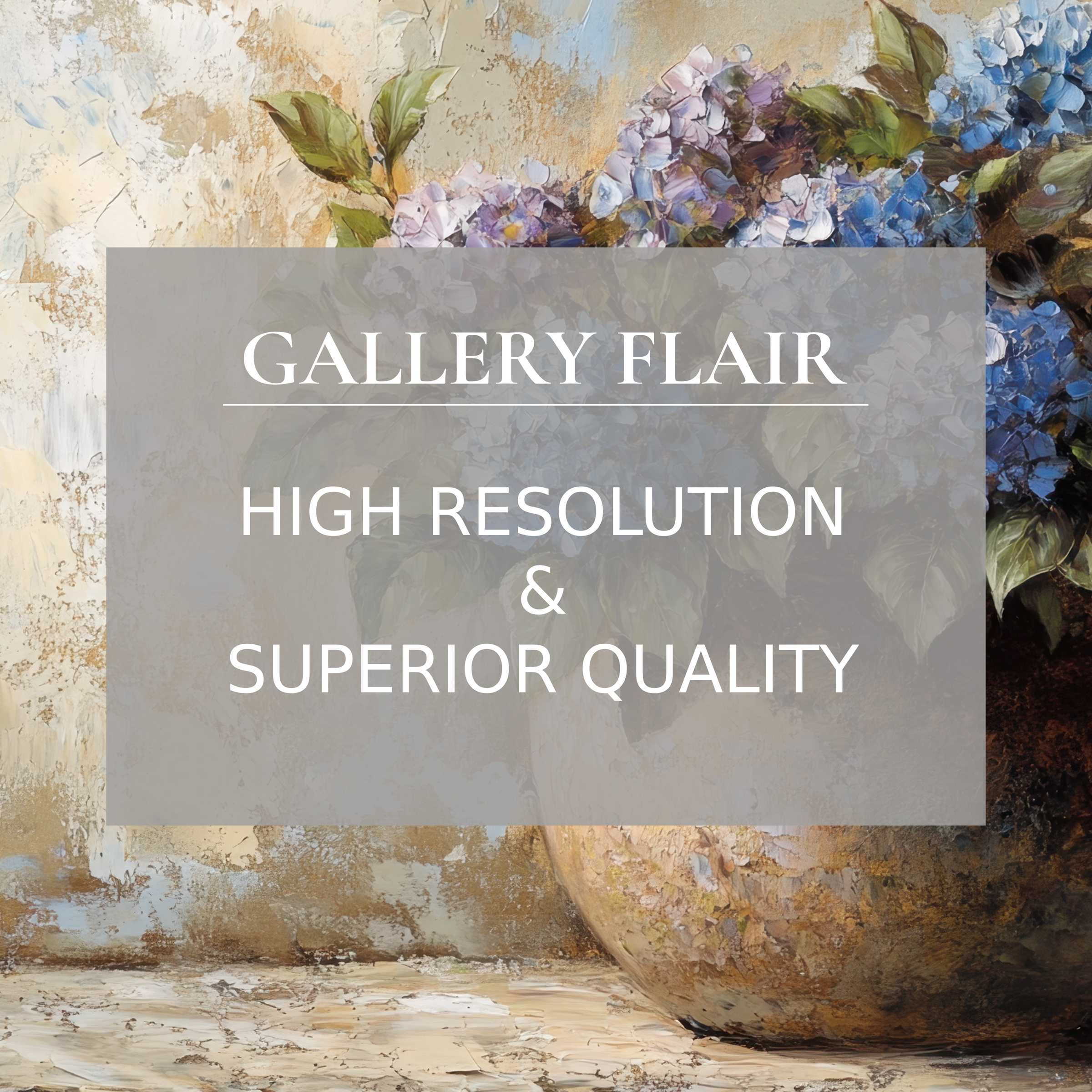 Elegant floral printable art featuring radiant hydrangeas in rich blues and purples, adding calming charm and refined texture to modern interiors