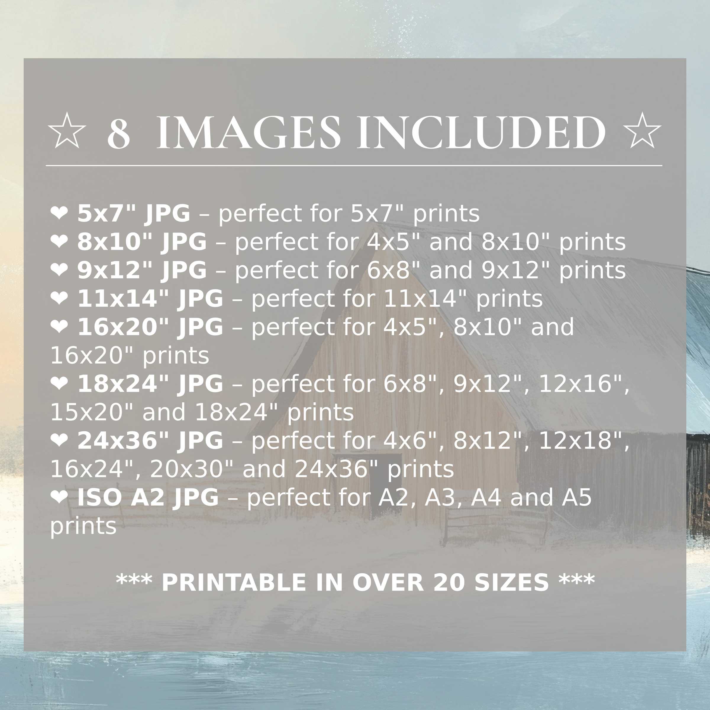 Winter digital print radiates serene blues and soft grays, offering calming elegance in 8 high-quality sizes included to refine modern interiors