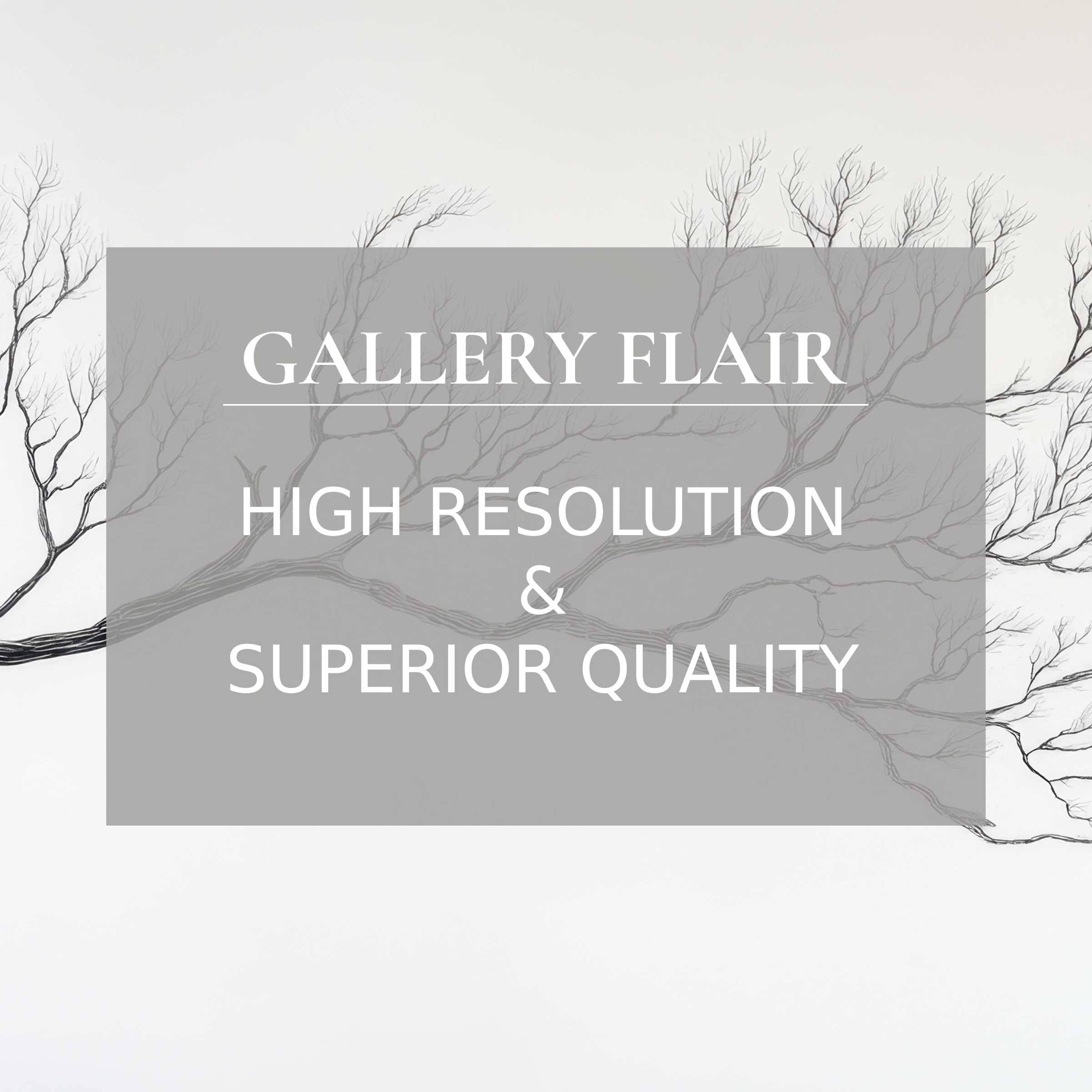 Elegant minimalist Frame TV picture showcasing delicate tree branches in ultra-high resolution clarity