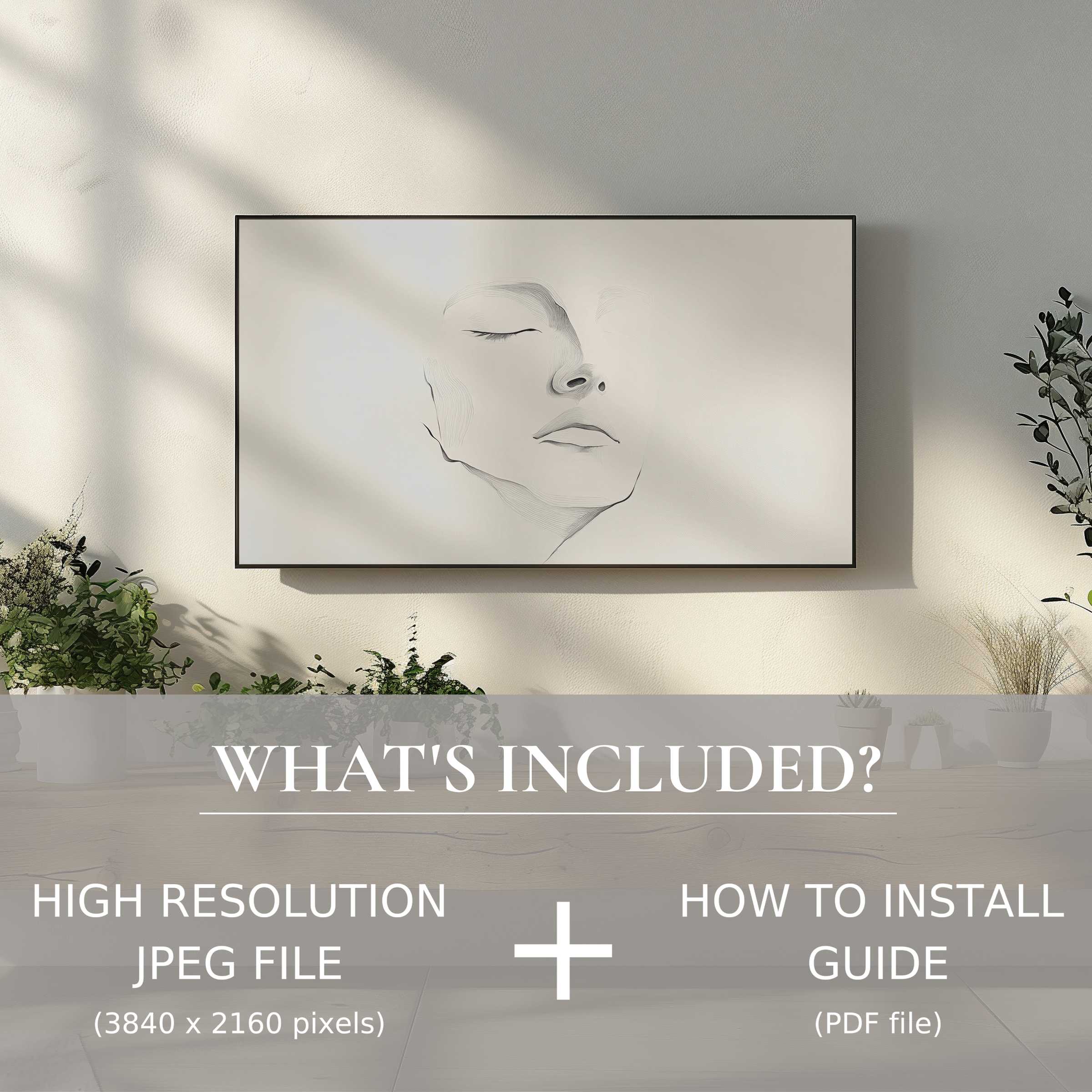 Elegant black and white digital TV art download enhances modern living spaces with easy digital use and sleek style