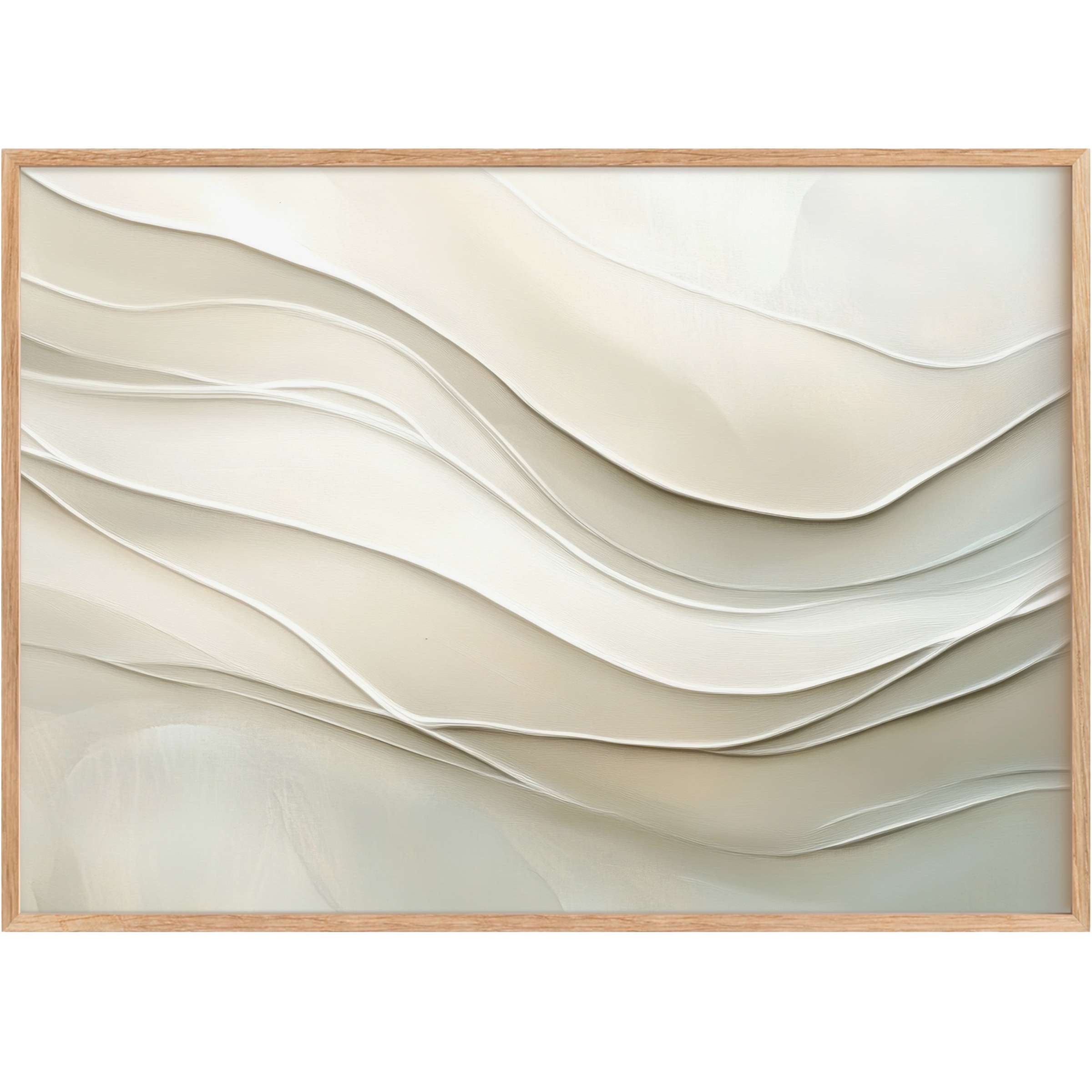 Neutral printable wall art featuring soft, flowing beige and cream layers, creating a calming, elegant atmosphere that elevates any modern space