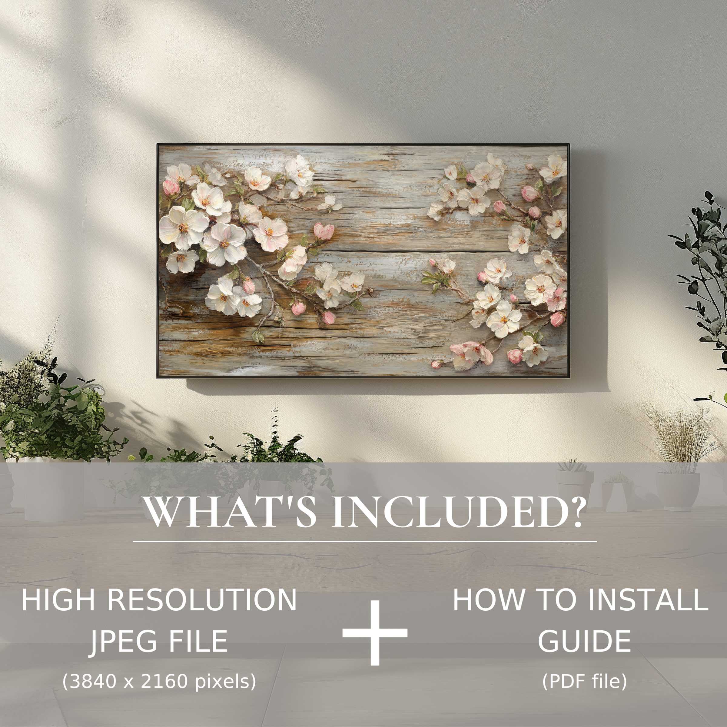 Elegant floral digital TV art download effortlessly enhances modern living spaces with easy digital use and refined botanical charm