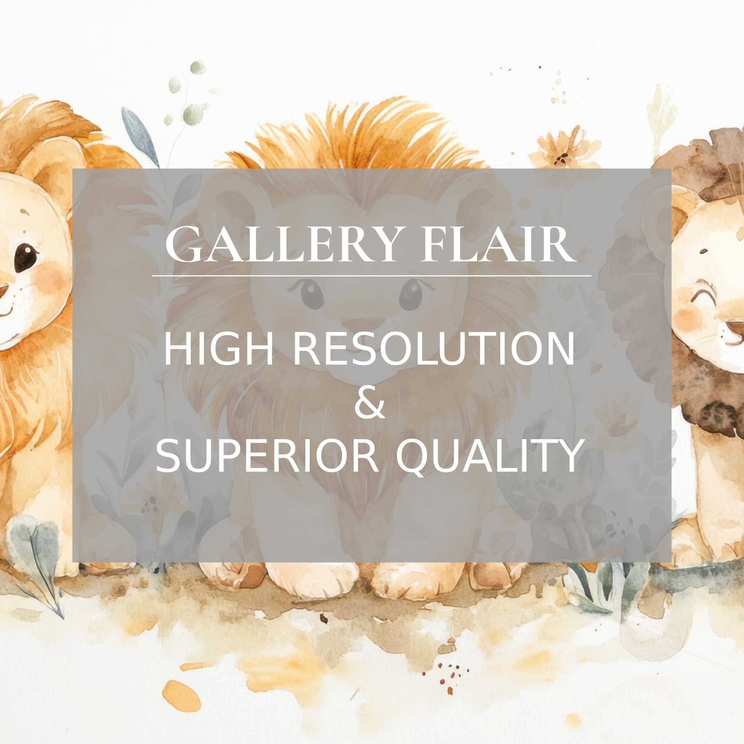 Whimsical nursery printable art featuring gentle watercolor lions, exuding a calming, radiant warmth with exquisite fine detail-perfectly elevating modern nursery decor with premium, high-resolution charm